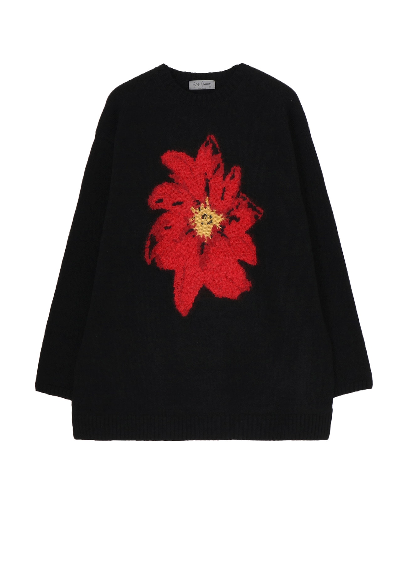 FLOWER DESIGNED CREW NECK KNIT