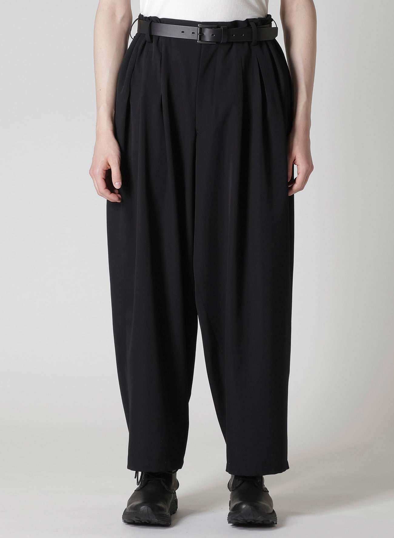 WOOL GABARDINE 12 TUCKS PANTS