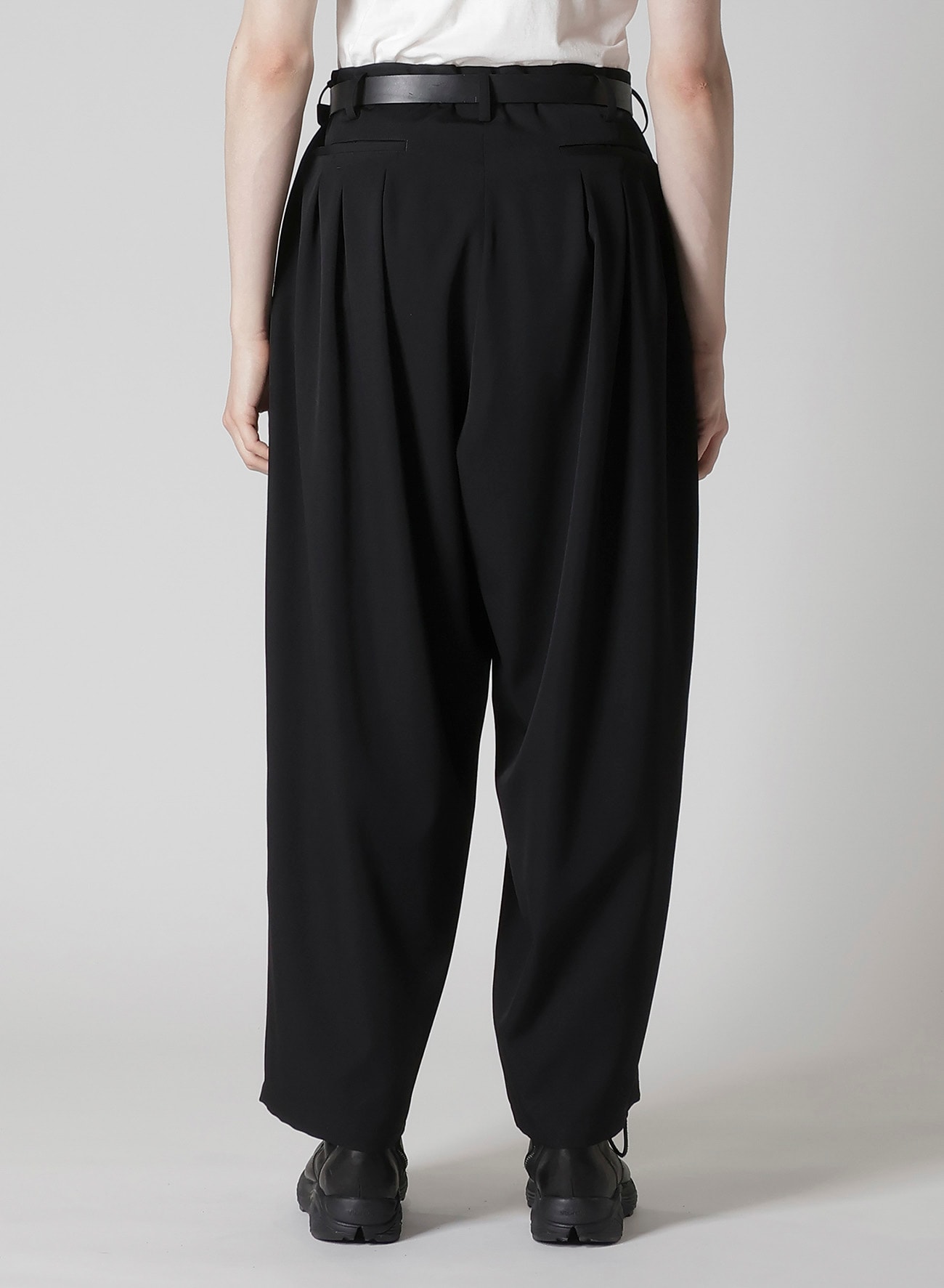 WOOL GABARDINE 12 TUCKS PANTS