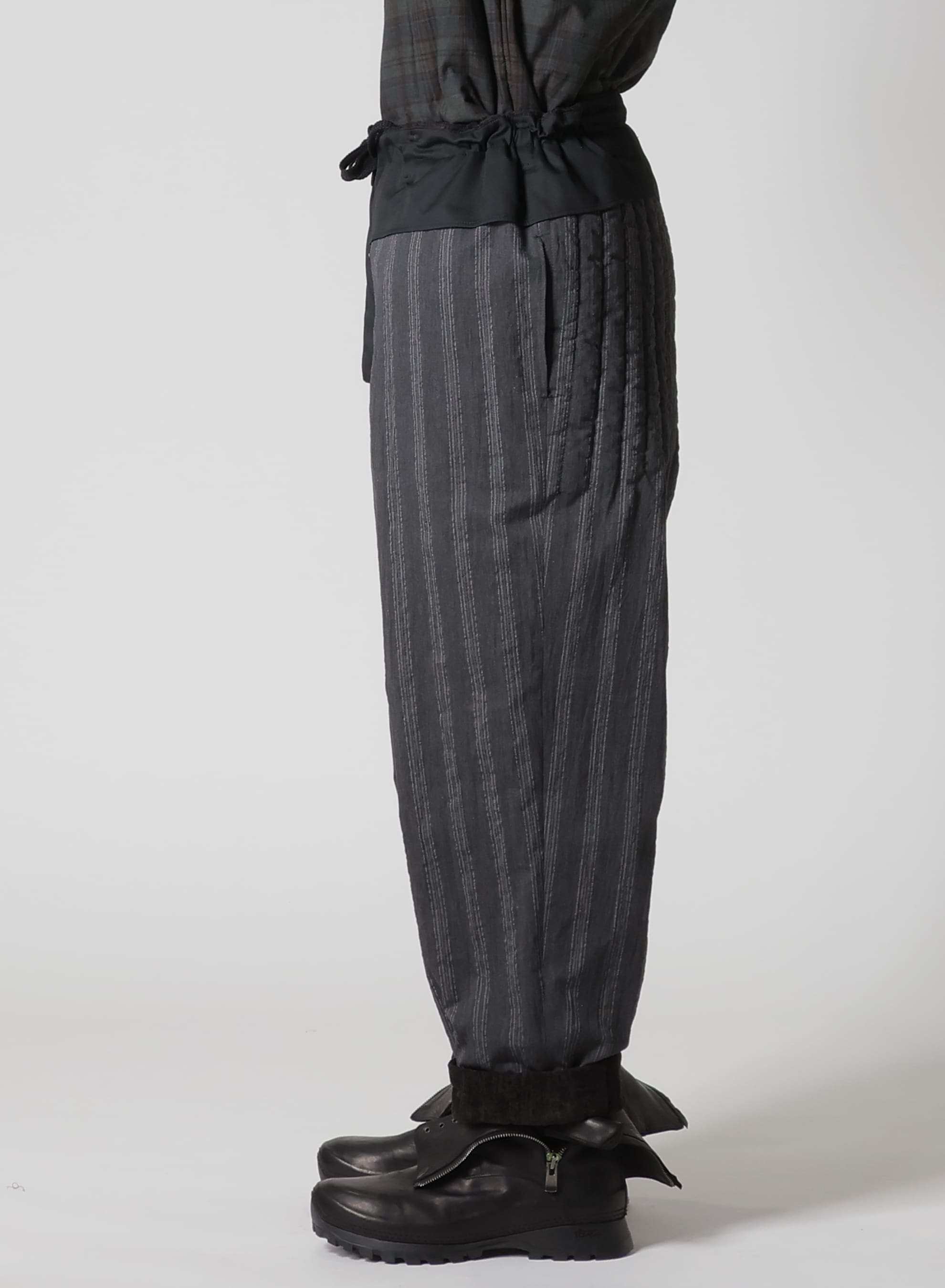 LINEN VELVET OUT POCKET PADDED PANTS