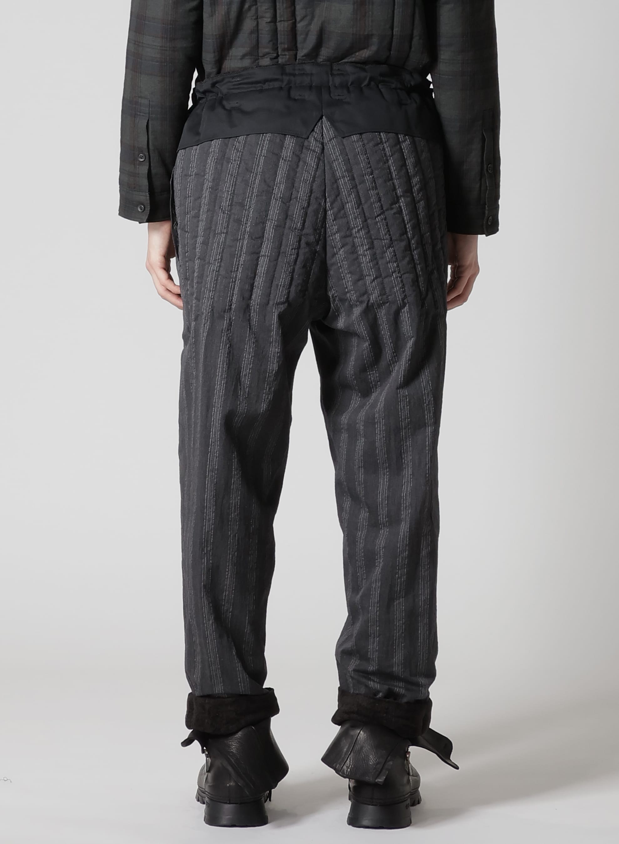 LINEN VELVET OUT POCKET PADDED PANTS