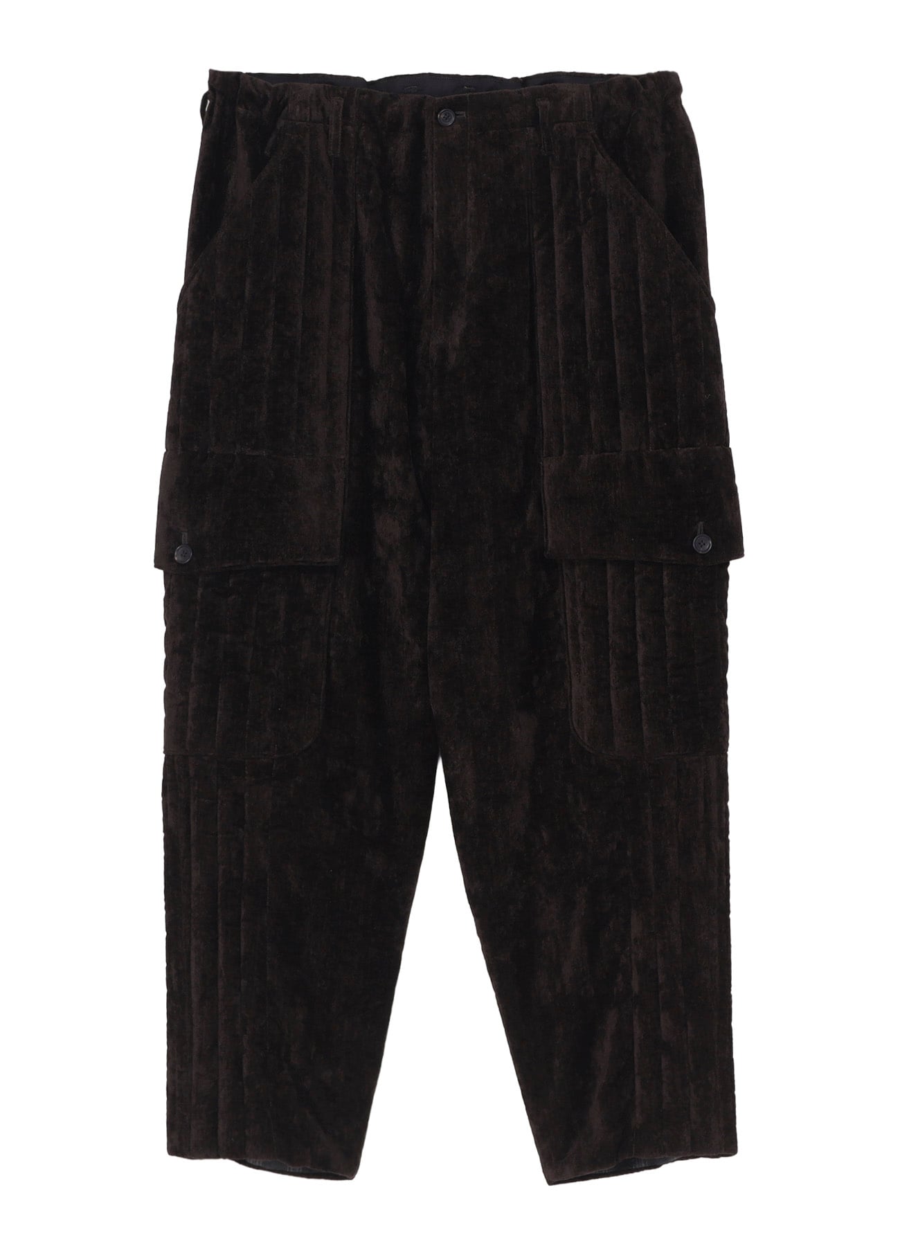 LINEN VELVET OUT POCKET PADDED PANTS