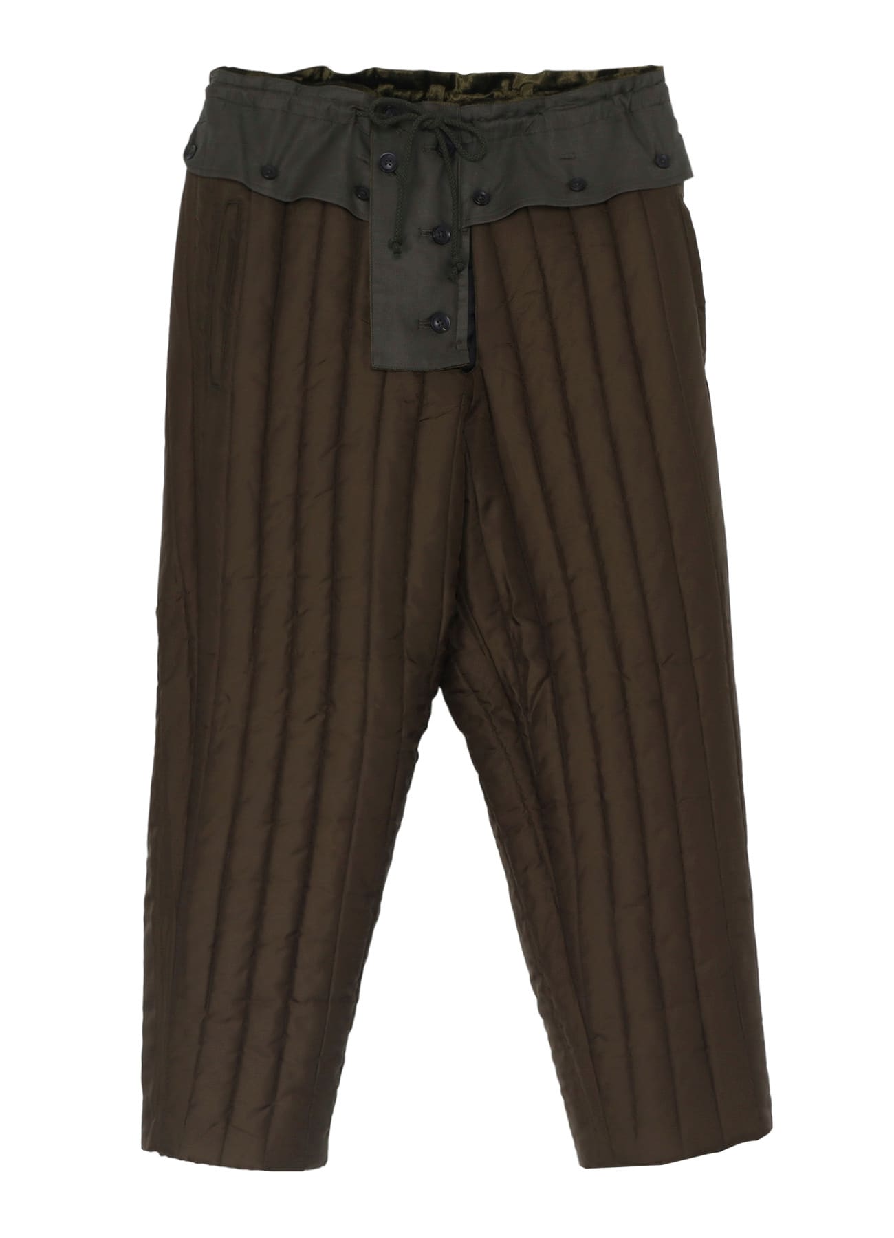 BELL KHAKI HEM STRING PANTS WITH LINER(S Khaki): Yohji