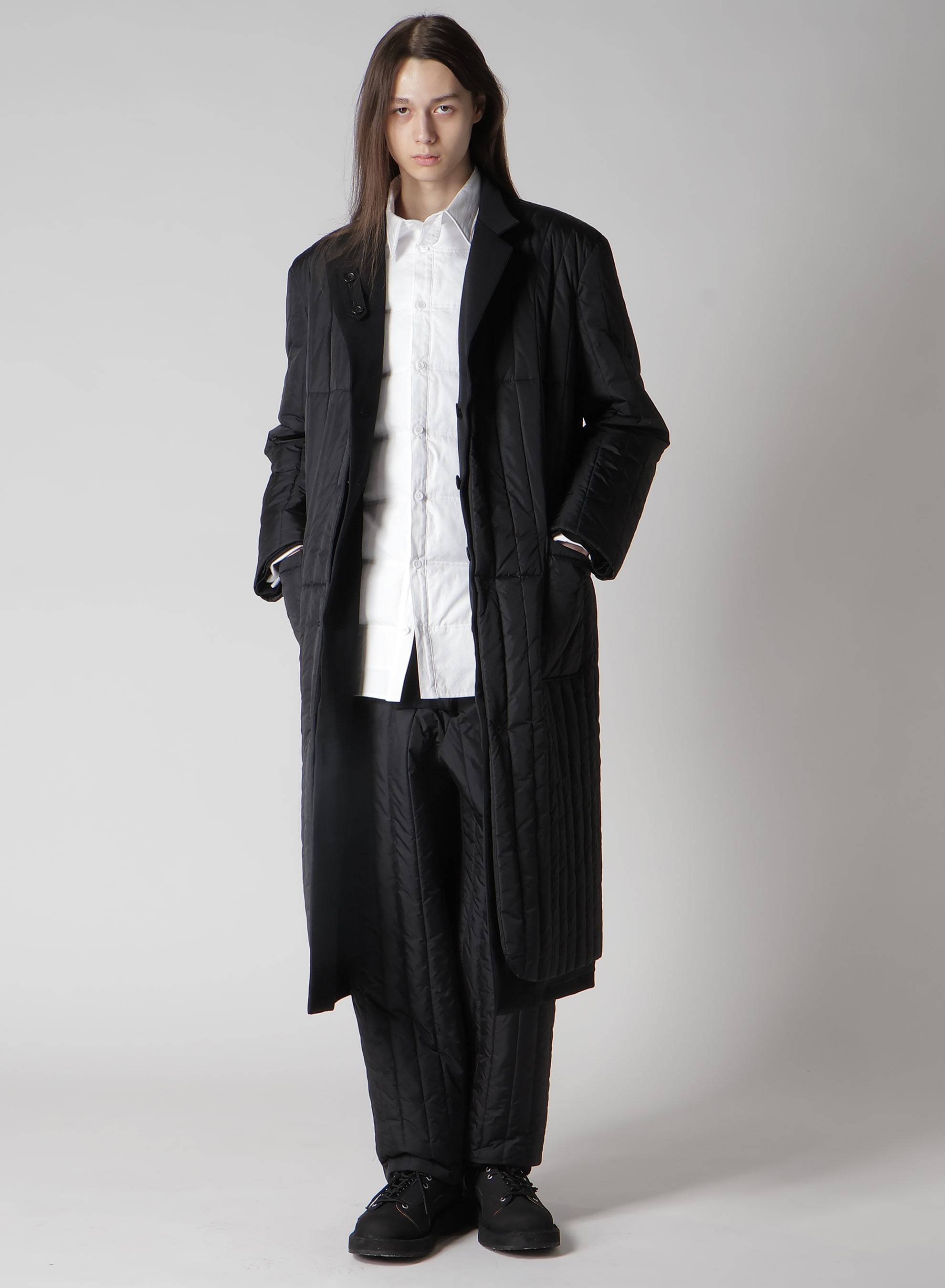 WOOL GABARDINE HEM STRING PANTS WITH NYLON LINER