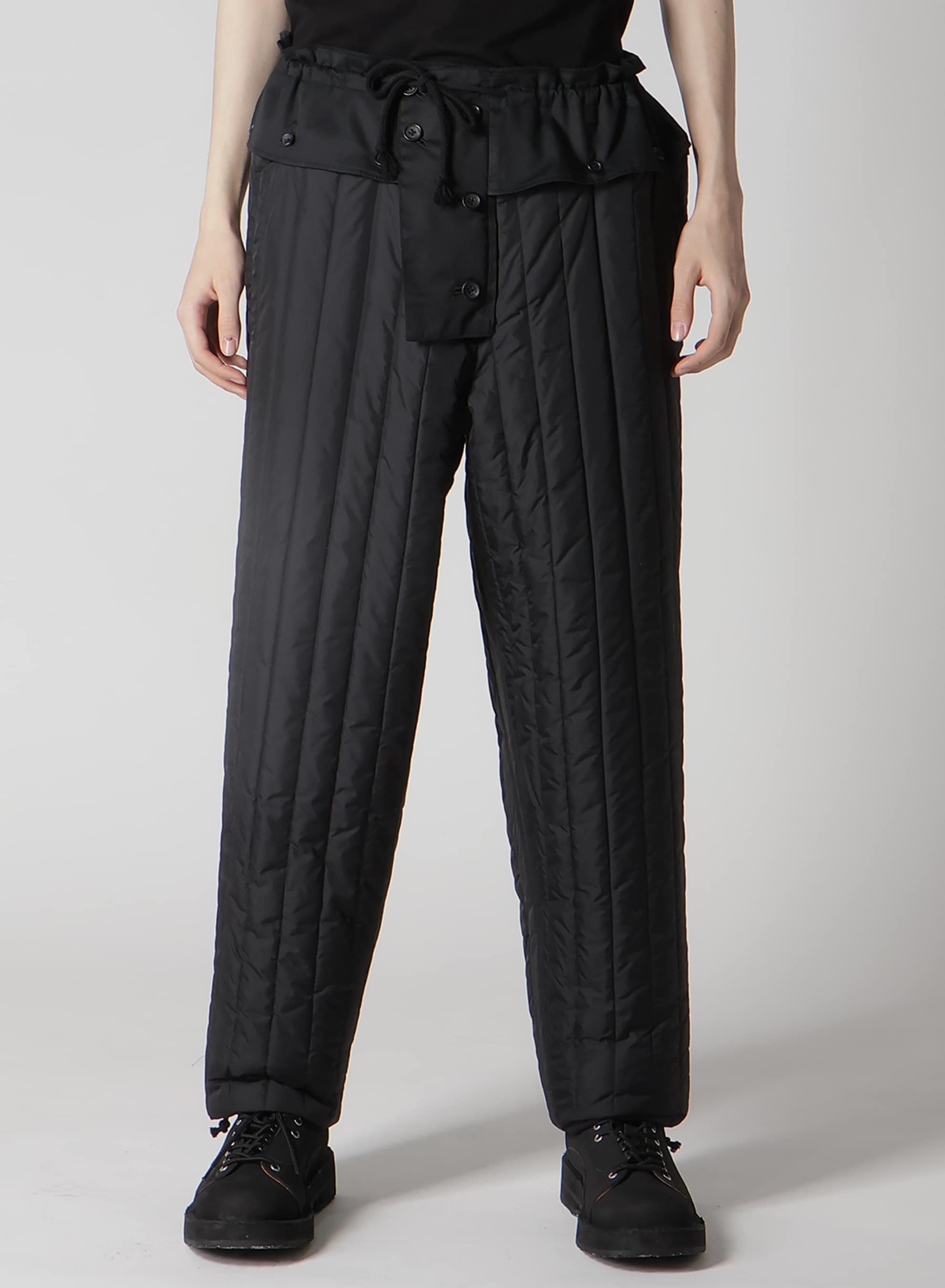 WOOL GABARDINE HEM STRING PANTS WITH NYLON LINER