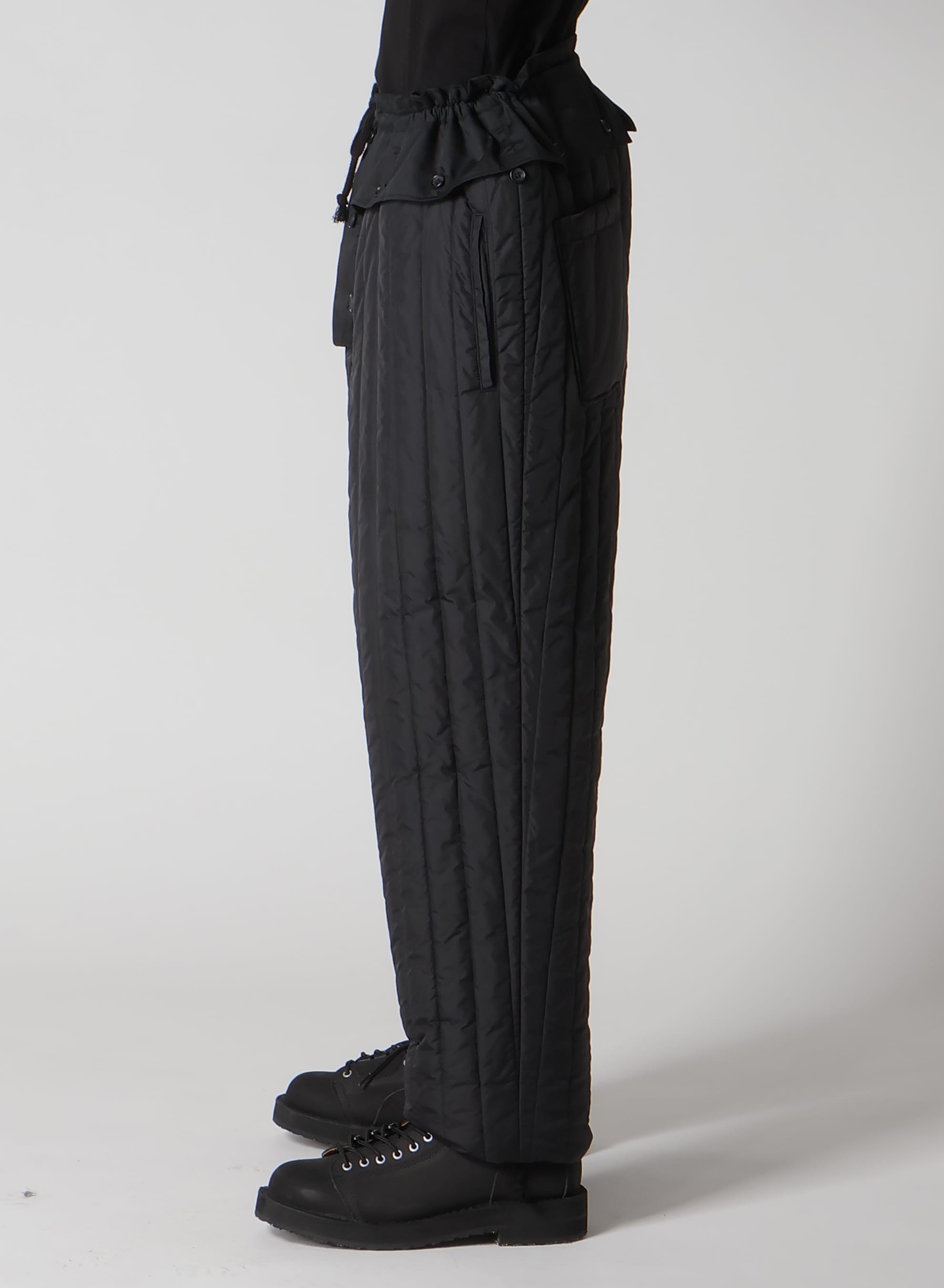 WOOL GABARDINE HEM STRING PANTS WITH NYLON LINER