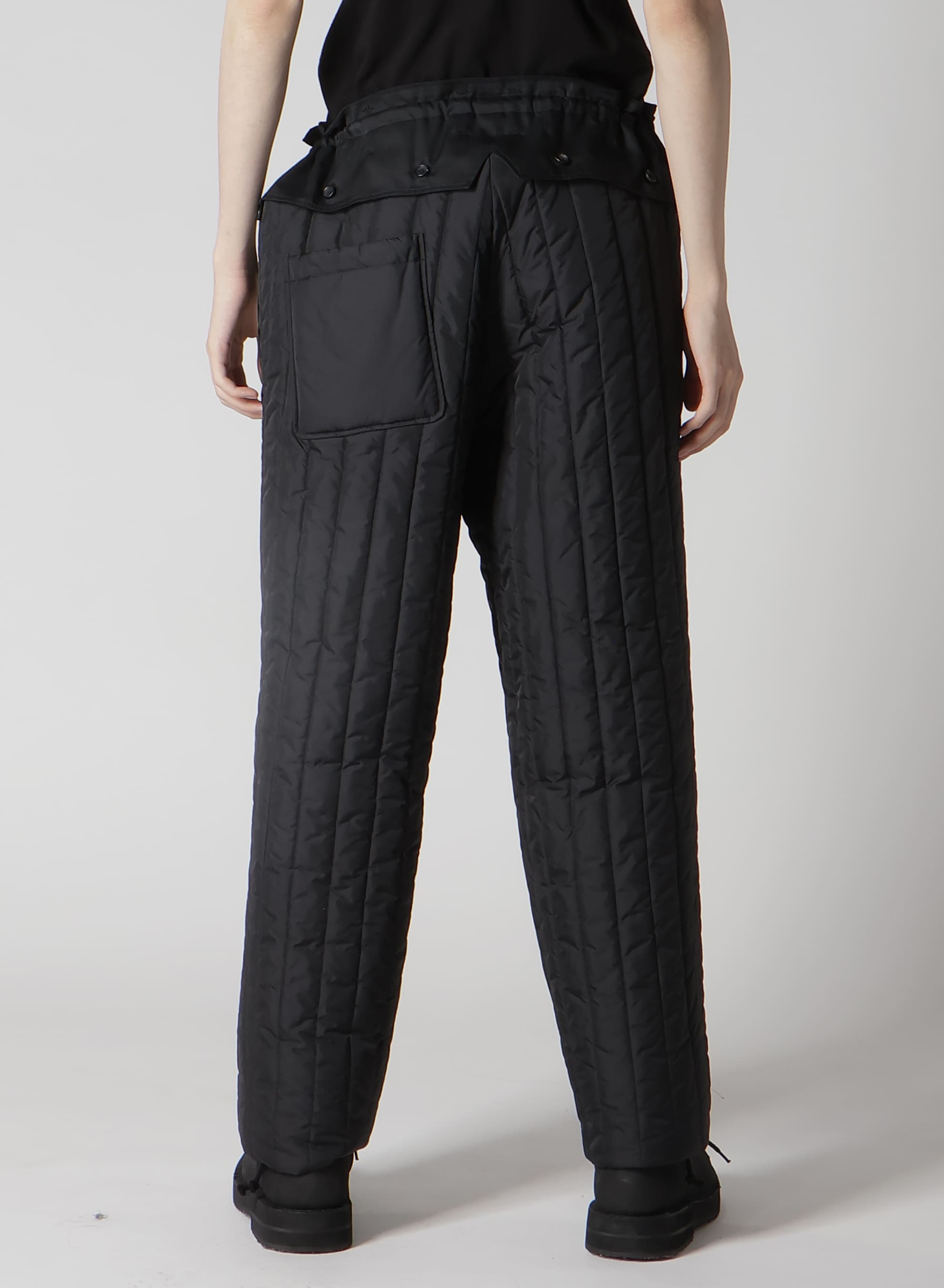 WOOL GABARDINE HEM STRING PANTS WITH NYLON LINER