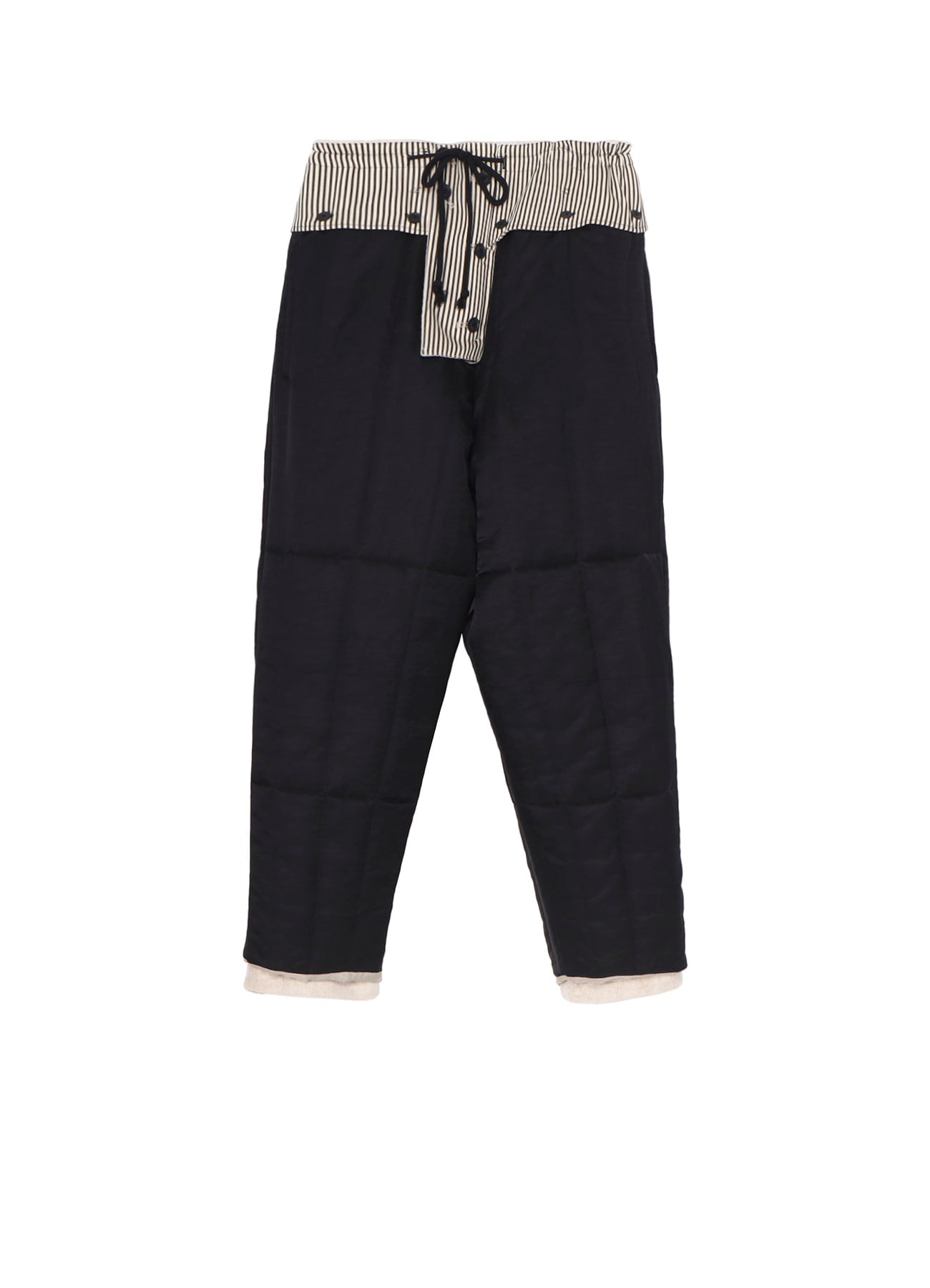 RAW LINEN VELVET LOOP BUTTON PANTS WITH LINER