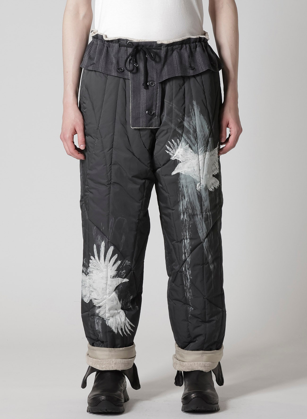 RAW LINEN VELVET ONE SIDE POCKET PANTS WITH LINER