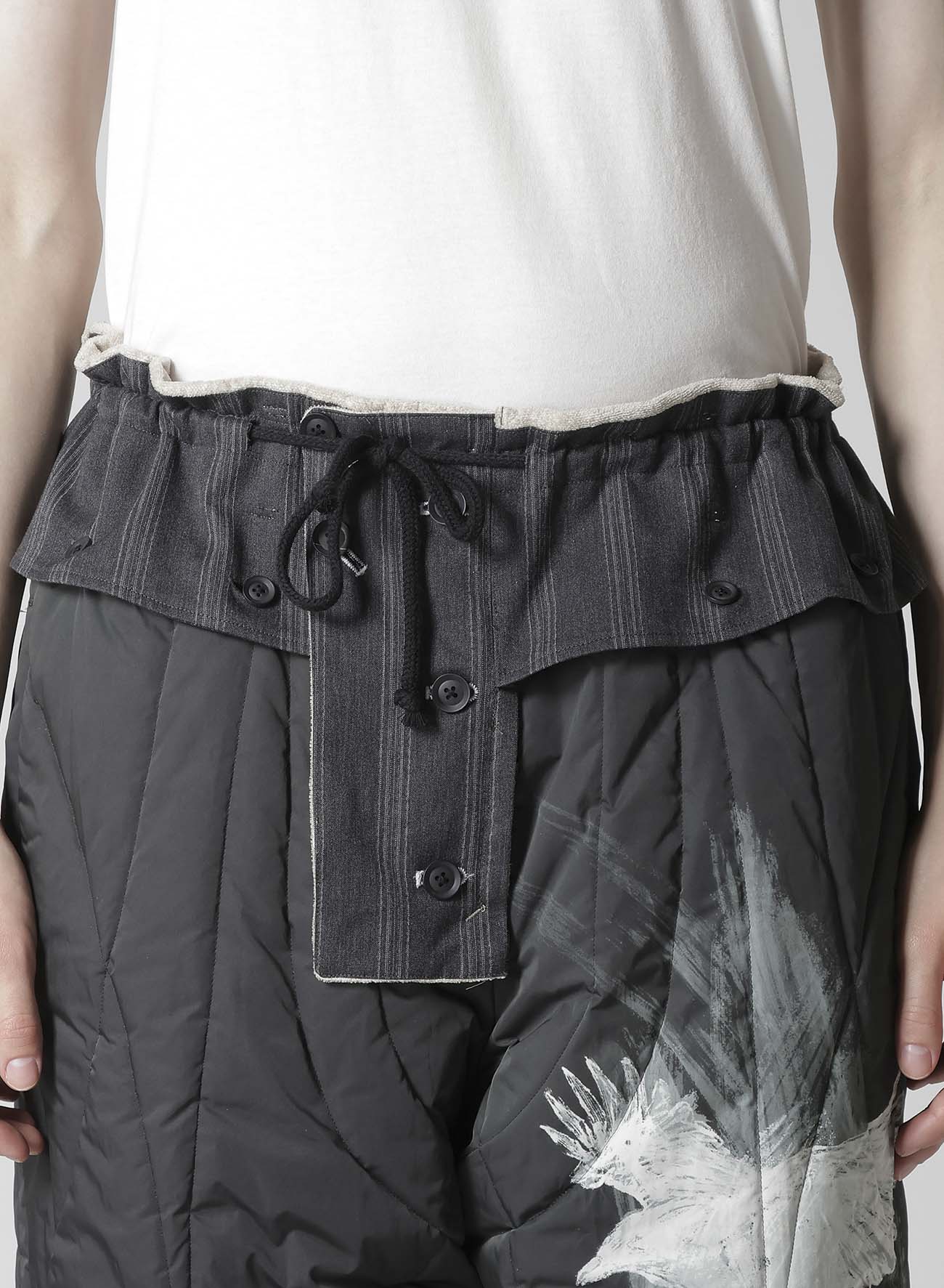 RAW LINEN VELVET ONE SIDE POCKET PANTS WITH LINER