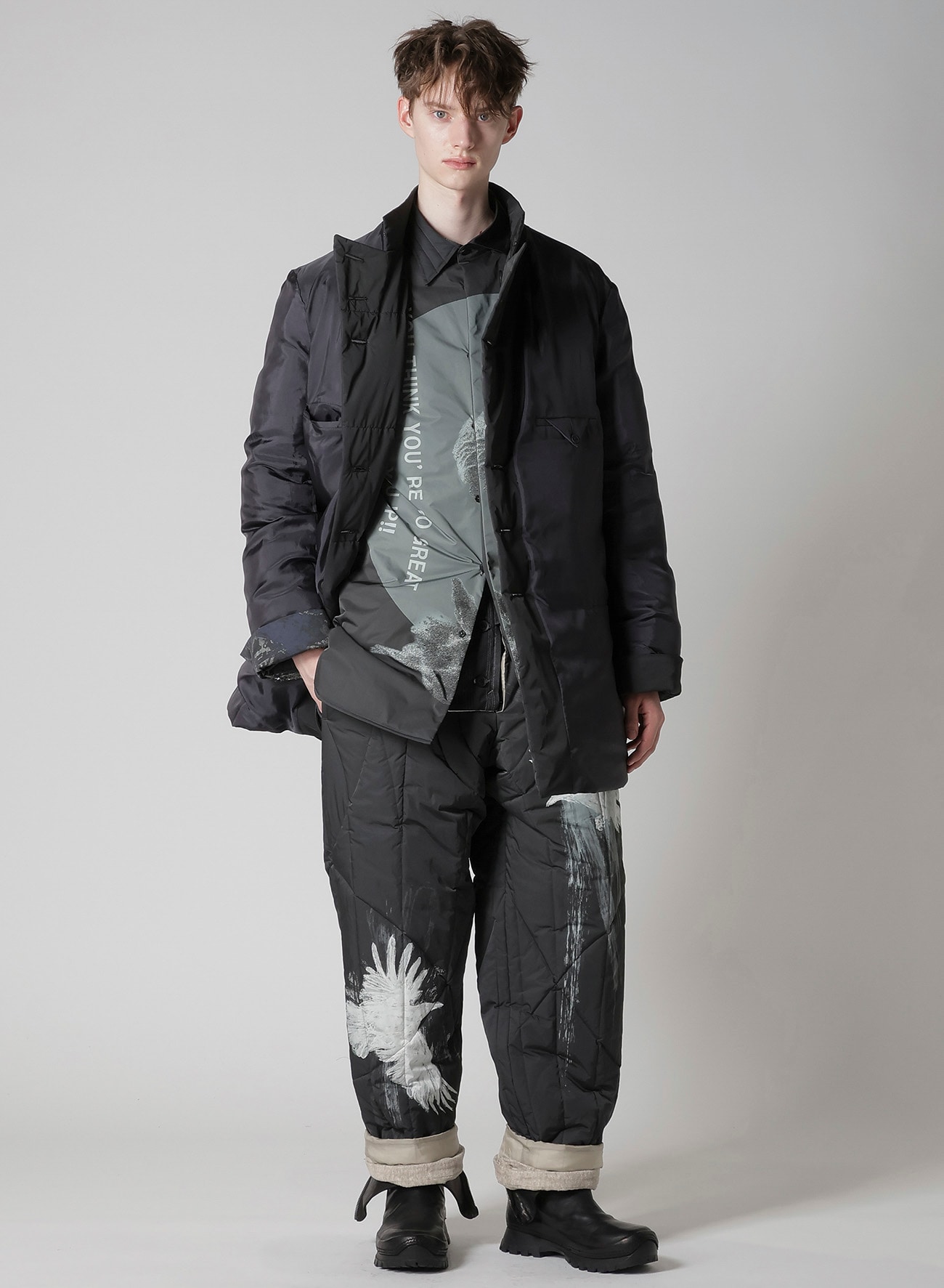 RAW LINEN VELVET ONE SIDE POCKET PANTS WITH LINER