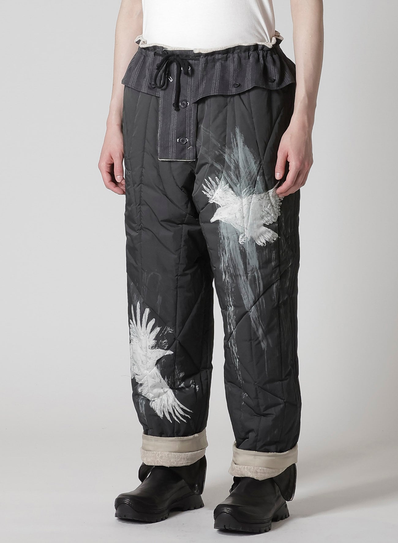 RAW LINEN VELVET ONE SIDE POCKET PANTS WITH LINER