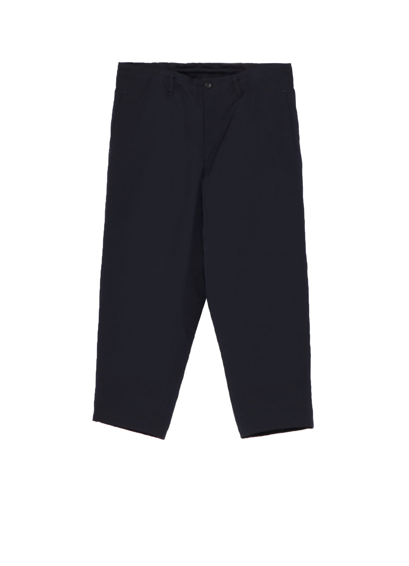 NAVY WOOL GABARDINE ONE SIDE PKT PANTS WITH LINER