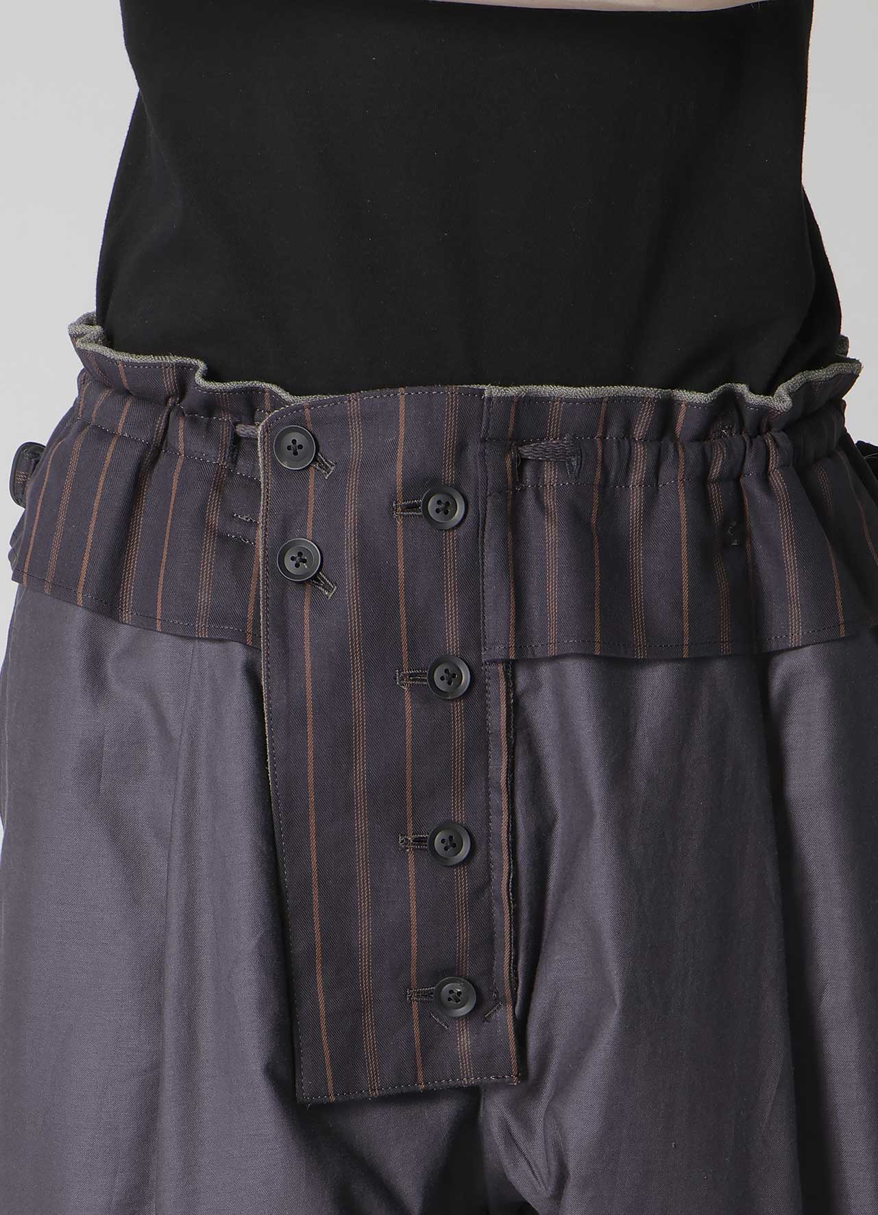 SILK LINEN KNEE TAB PADDED PANTS