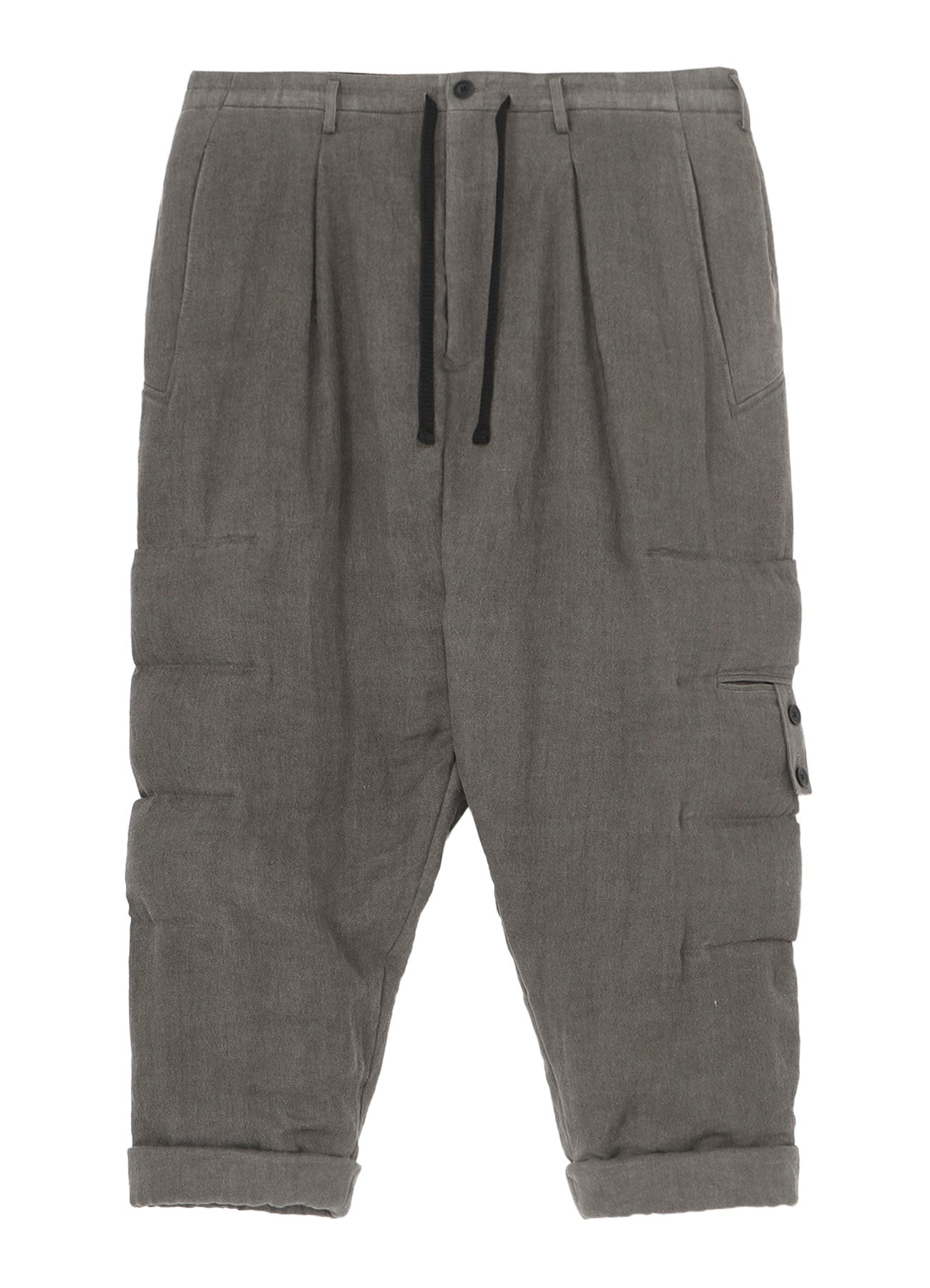 SILK LINEN KNEE TAB PADDED PANTS