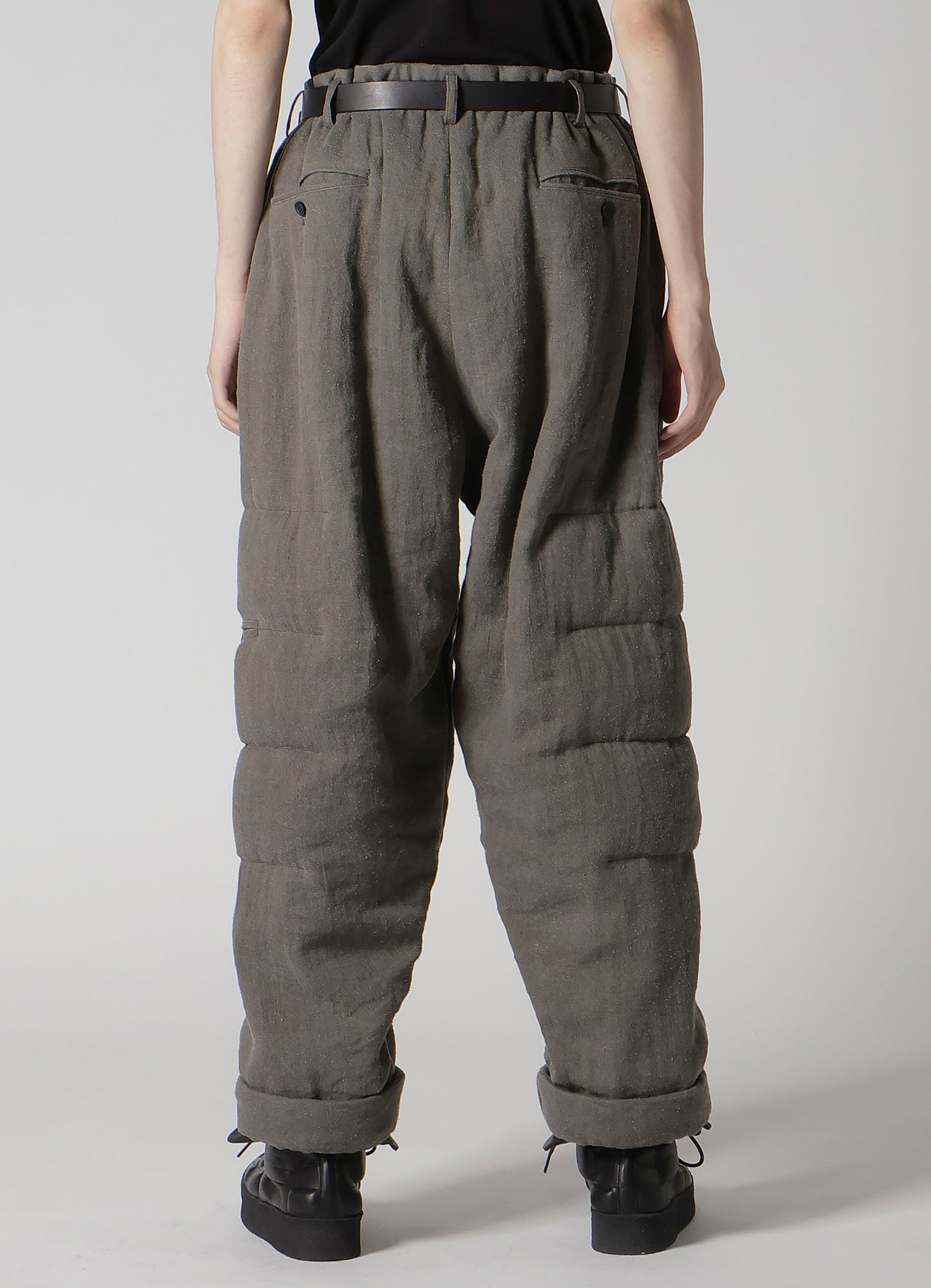 SILK LINEN KNEE TAB PADDED PANTS