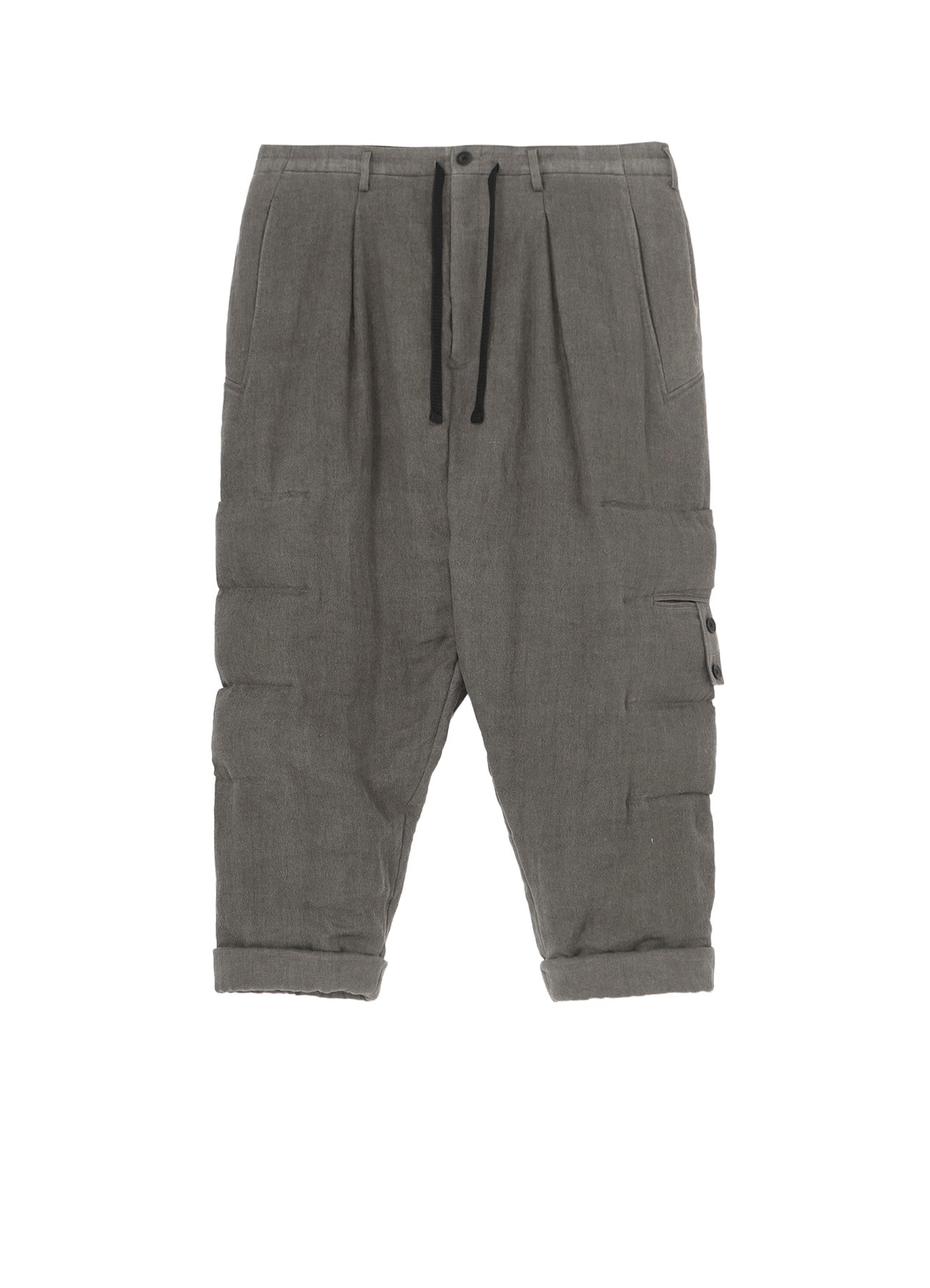 SILK LINEN KNEE TAB PADDED PANTS