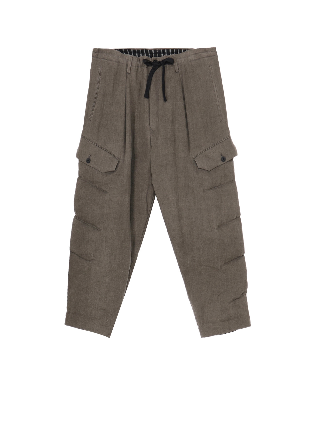 SILK LINEN DIAGONAL FLAP PADDED PANTS