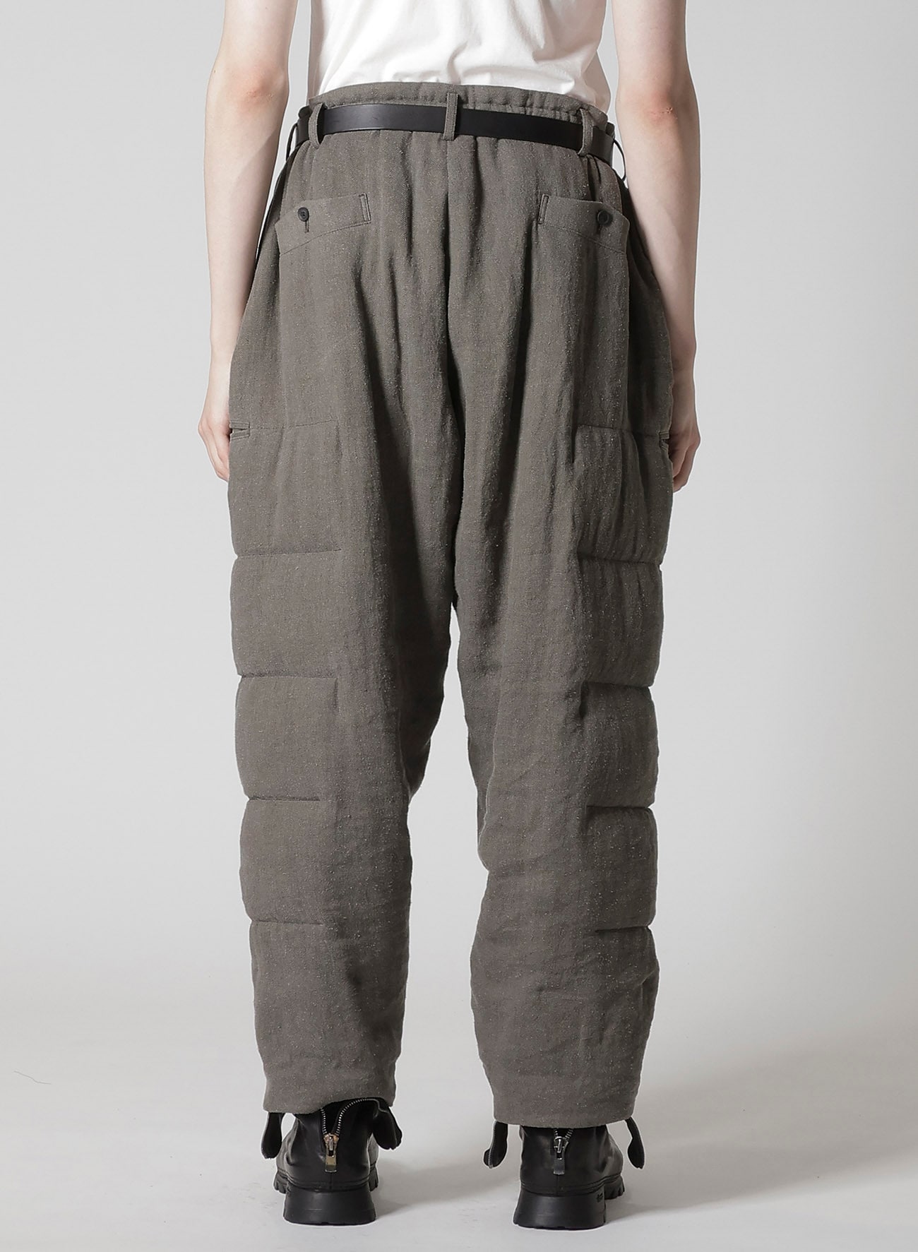 SILK LINEN INKED KNEE TAB PADDED PANTS