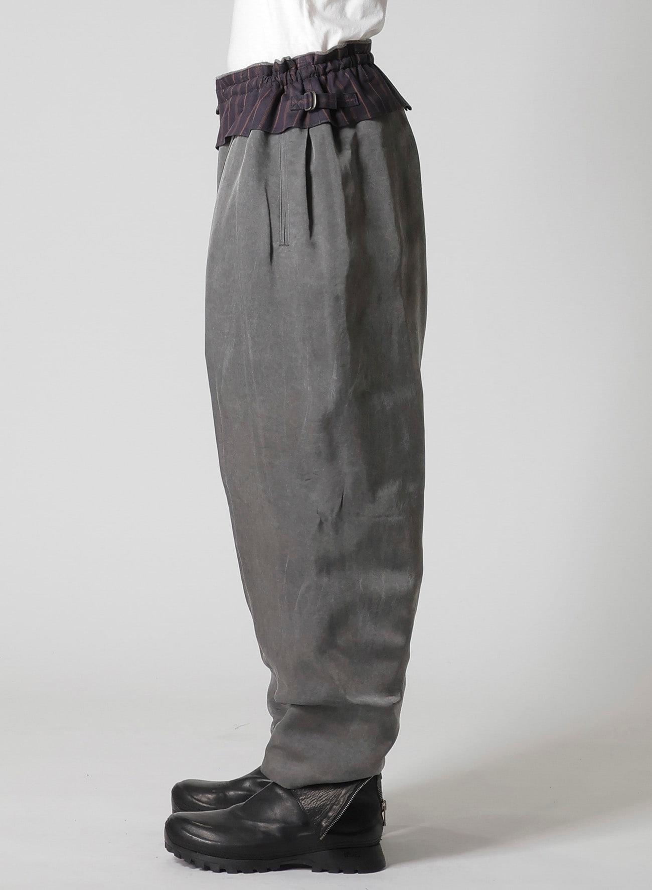 SILK LINEN INKED KNEE TAB PADDED PANTS