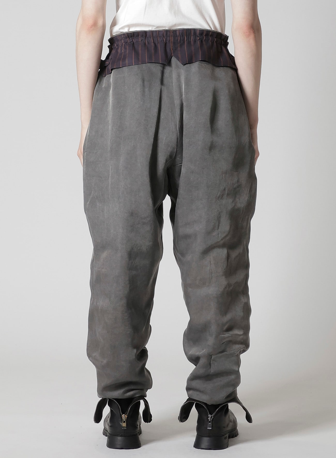 SILK LINEN INKED KNEE TAB PADDED PANTS