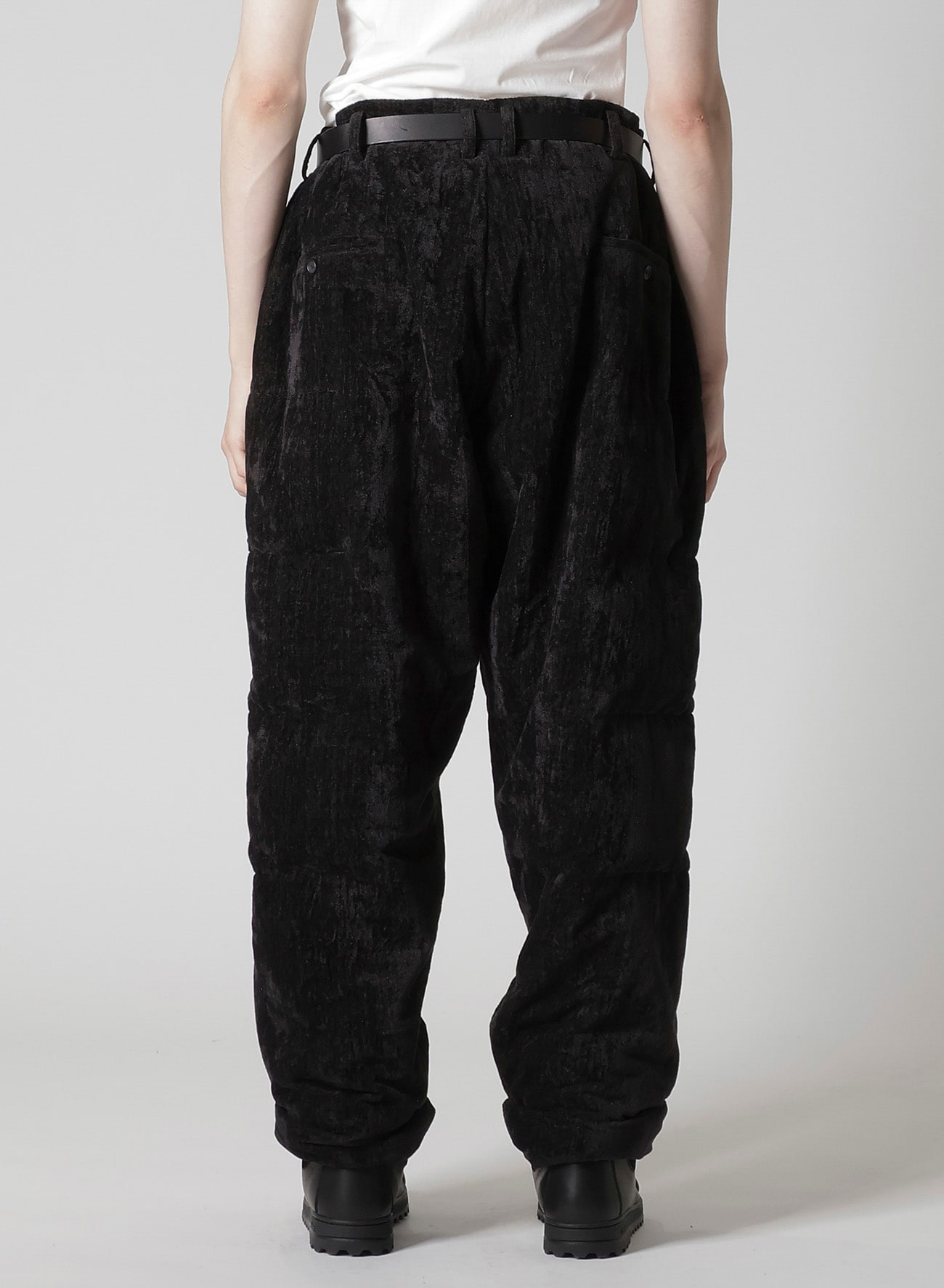 LINEN VELVET HORIZONTAL PADDED PANTS