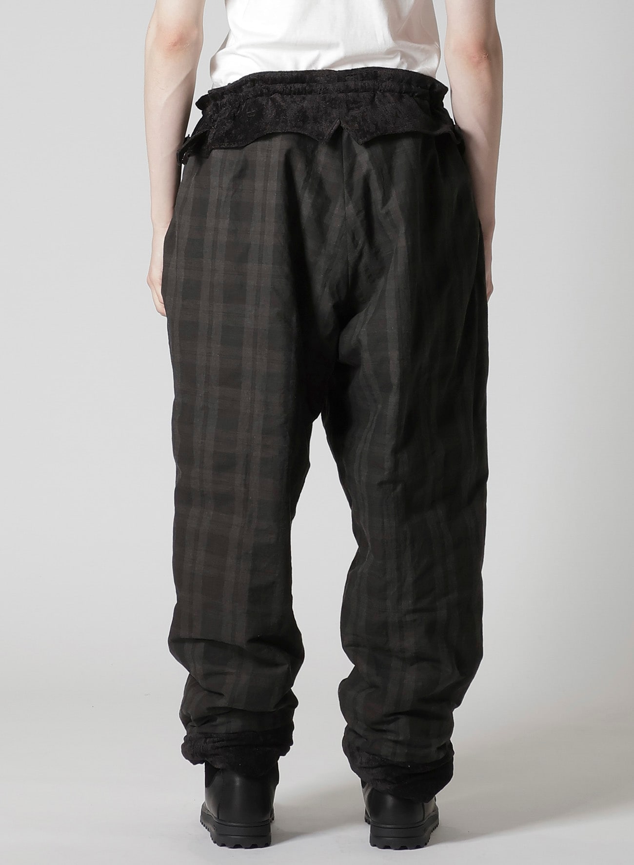 LINEN VELVET HORIZONTAL PADDED PANTS
