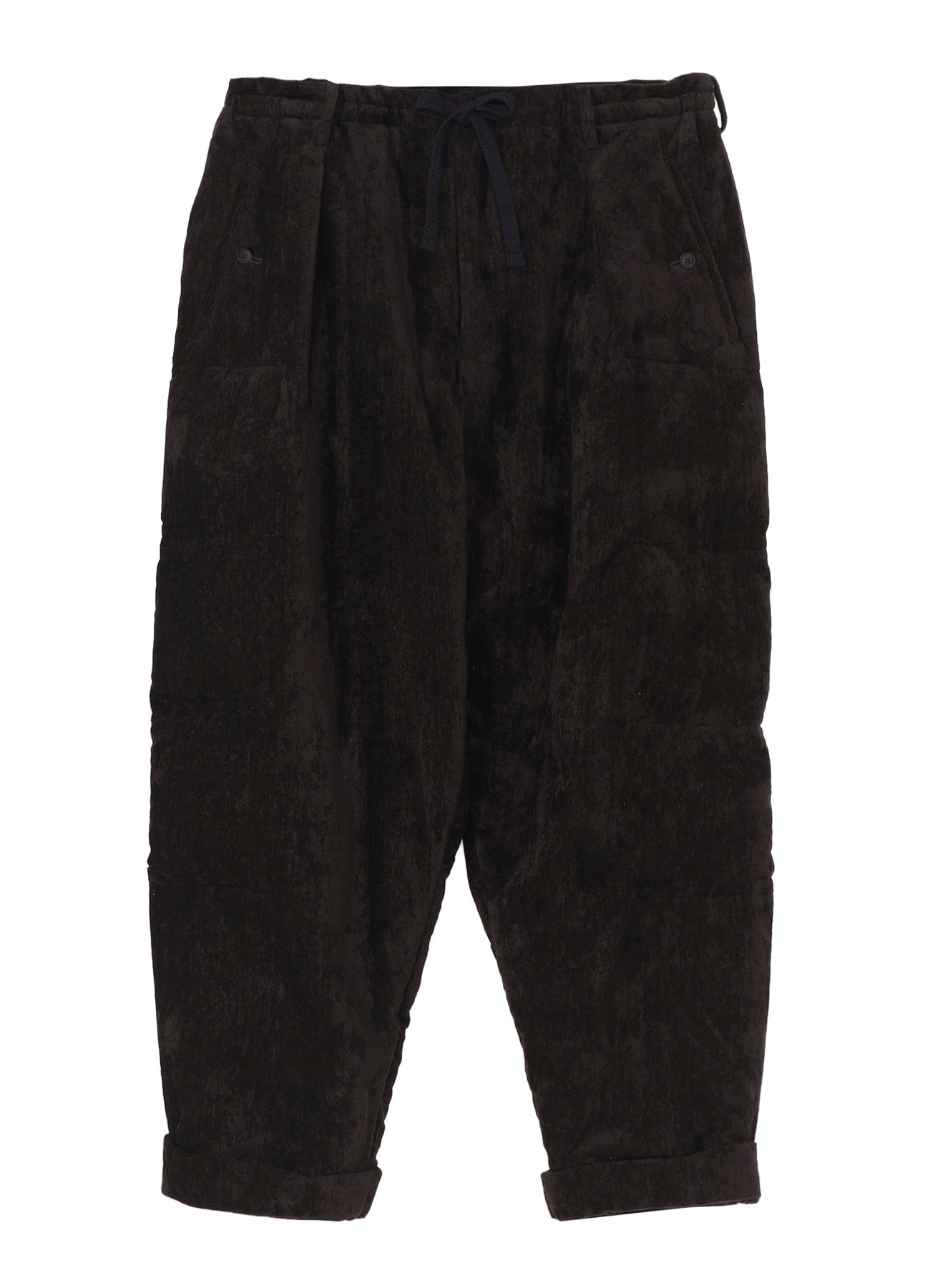 LINEN VELVET HORIZONTAL PADDED PANTS