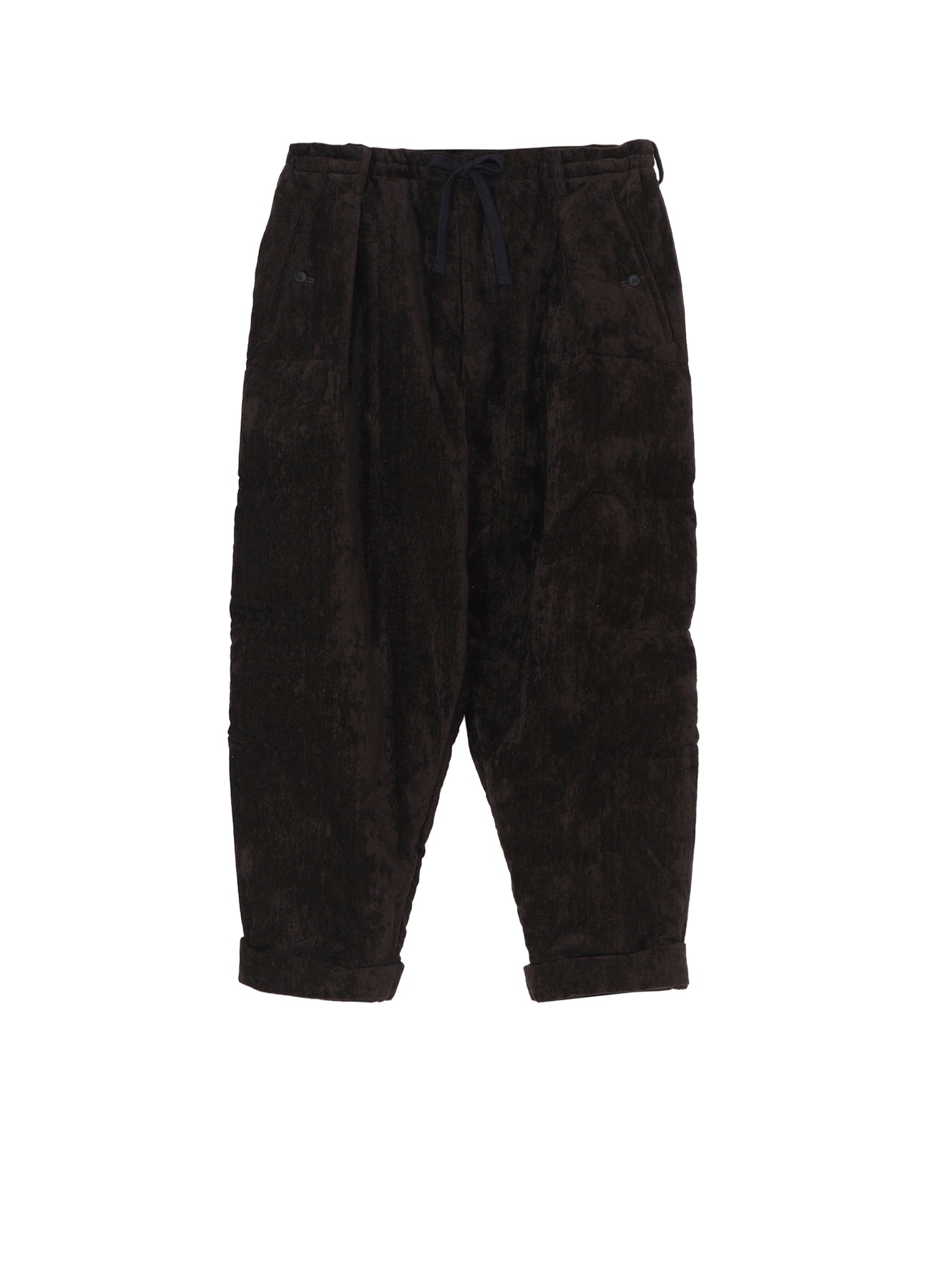 LINEN VELVET HORIZONTAL PADDED PANTS