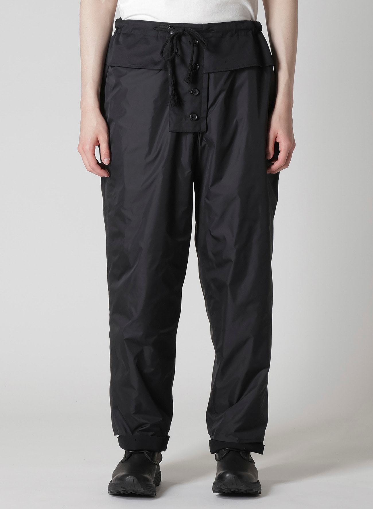 WOOL GABARDINE SIDE PADDED PANTS