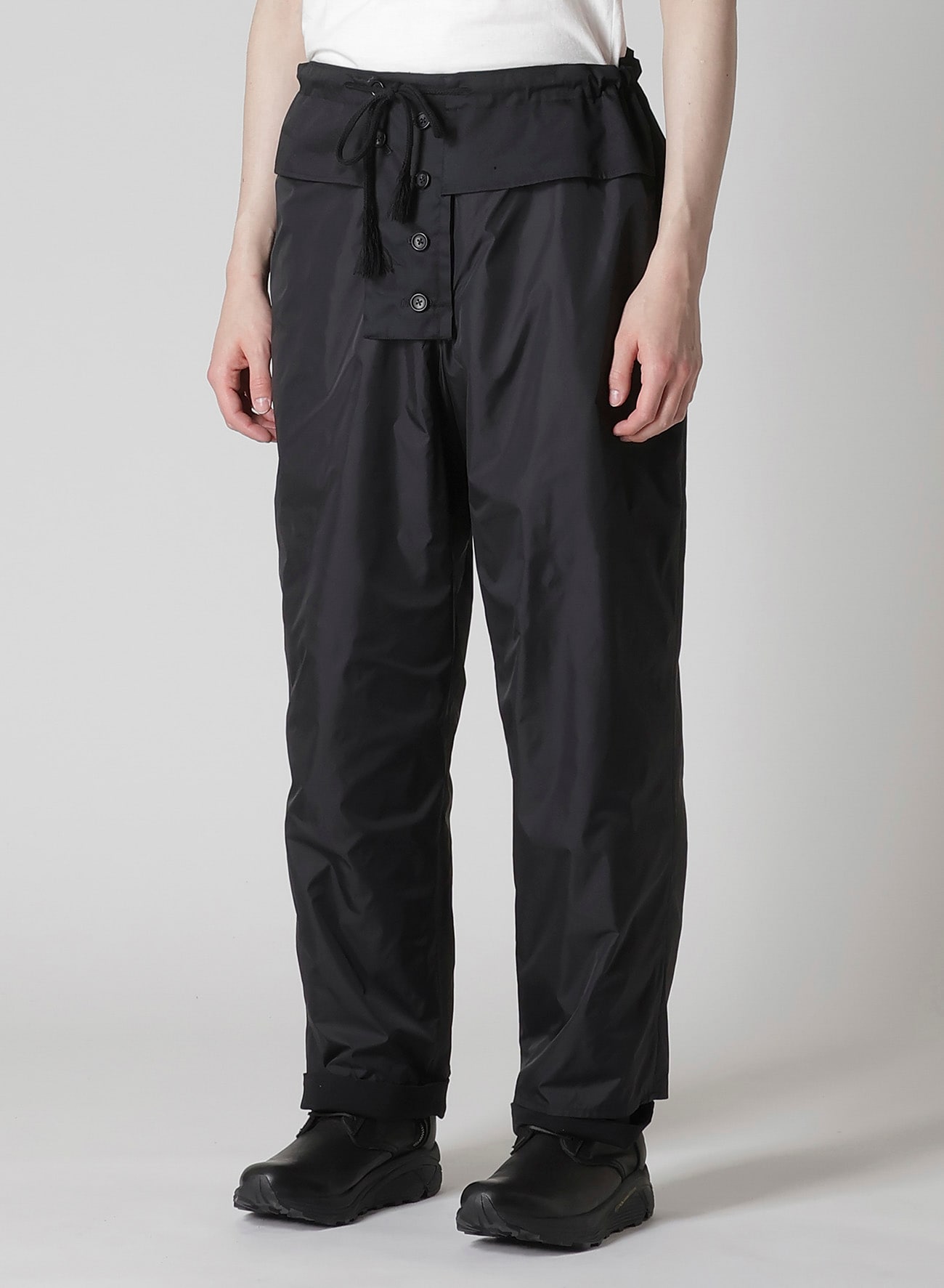WOOL GABARDINE SIDE PADDED PANTS