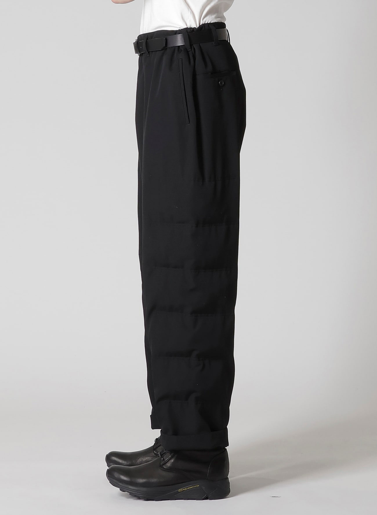 WOOL GABARDINE SIDE PADDED PANTS