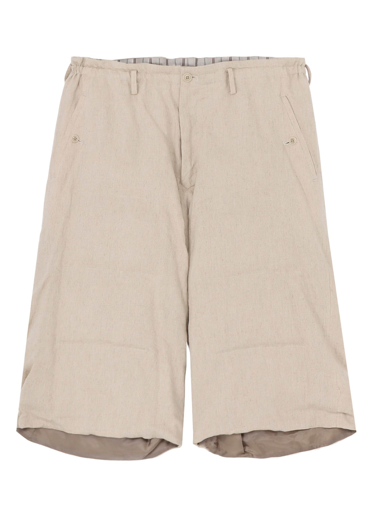 LINEN/COTTON DENIM PADDED SHORT PANTS