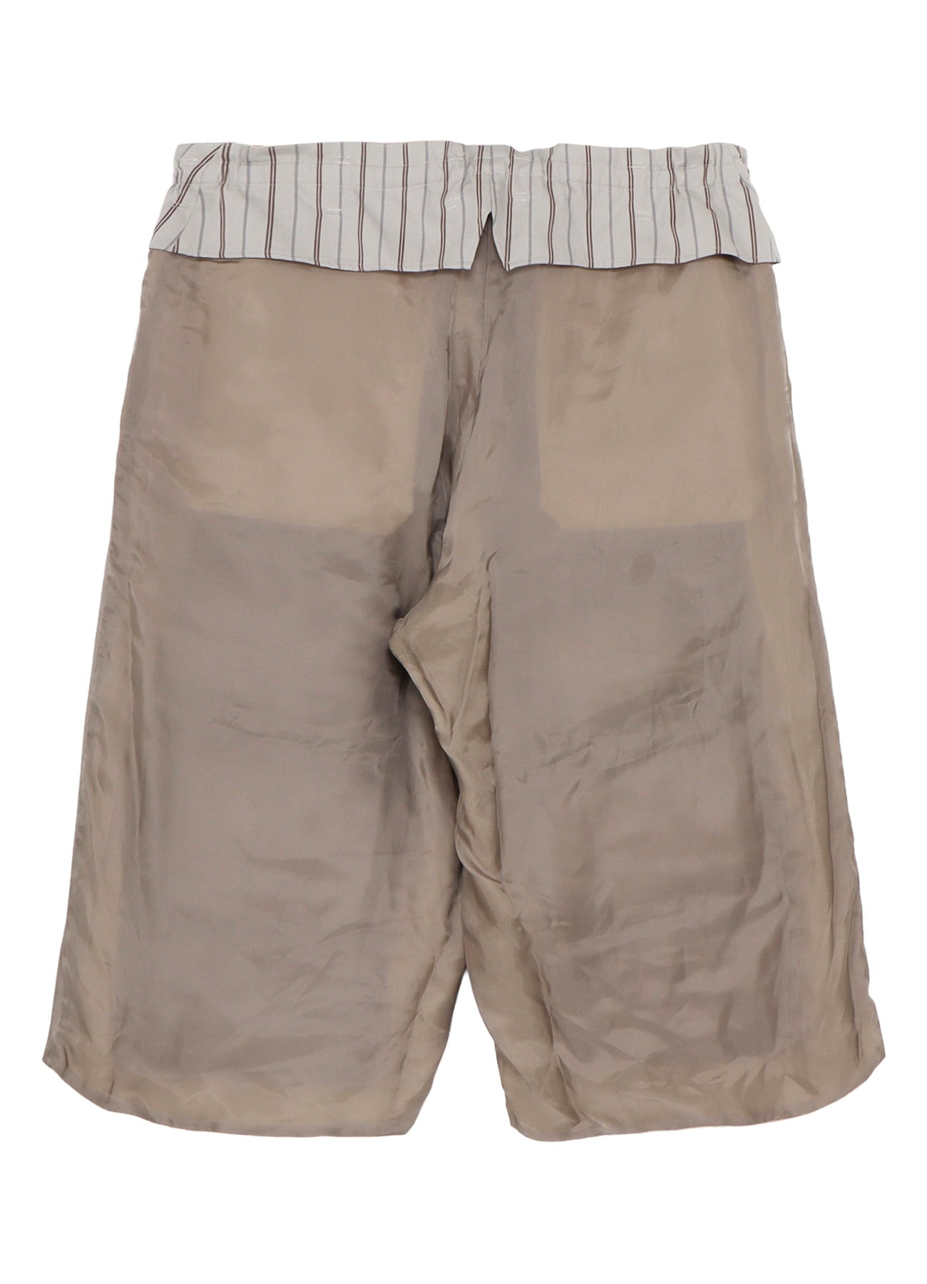 LINEN/COTTON DENIM PADDED SHORT PANTS