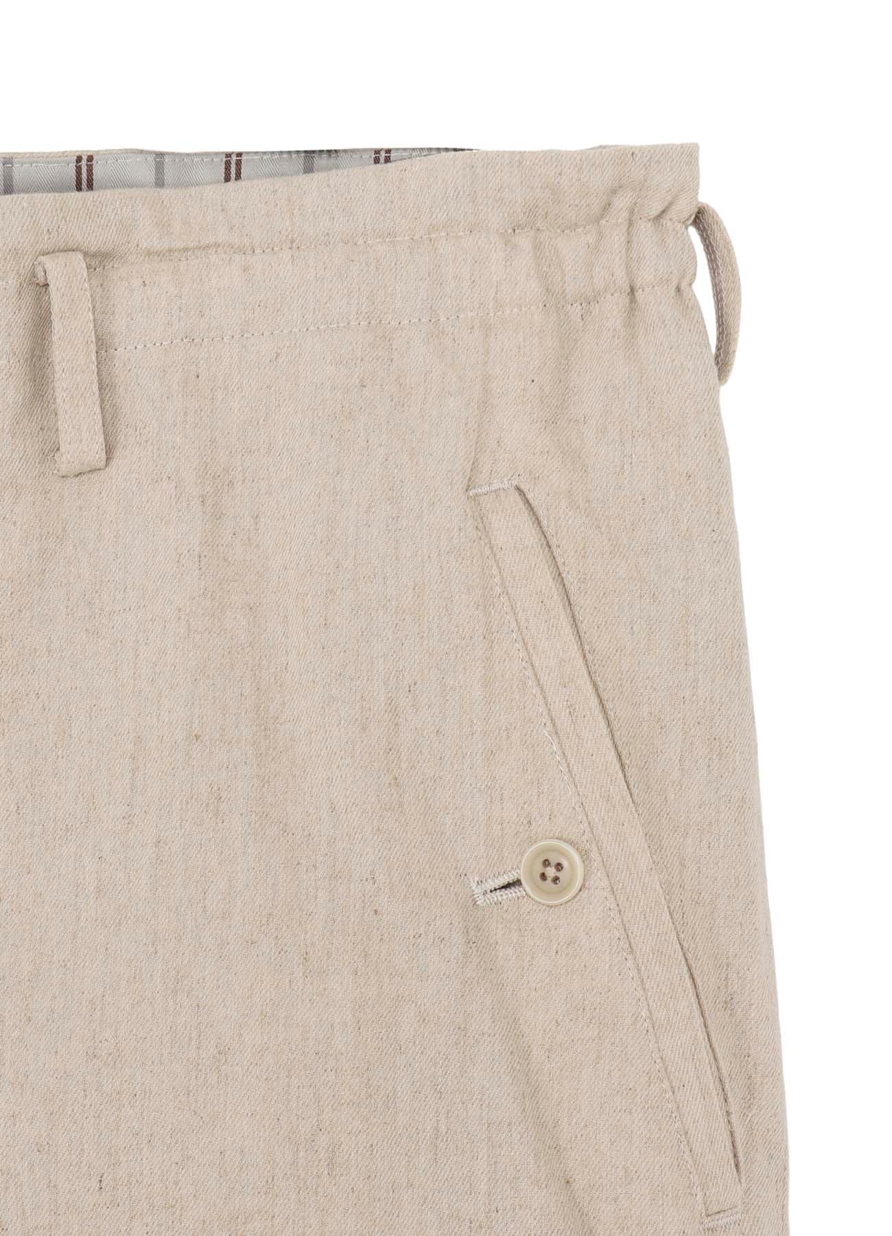 LINEN/COTTON DENIM PADDED SHORT PANTS