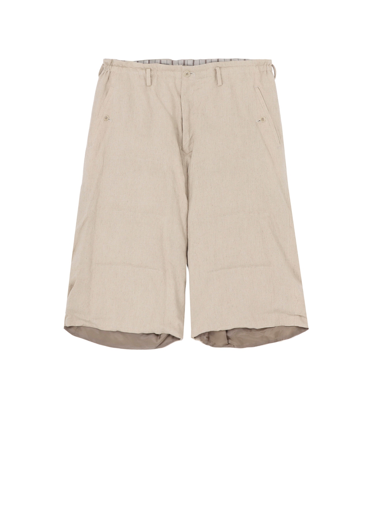 LINEN/COTTON DENIM PADDED SHORT PANTS
