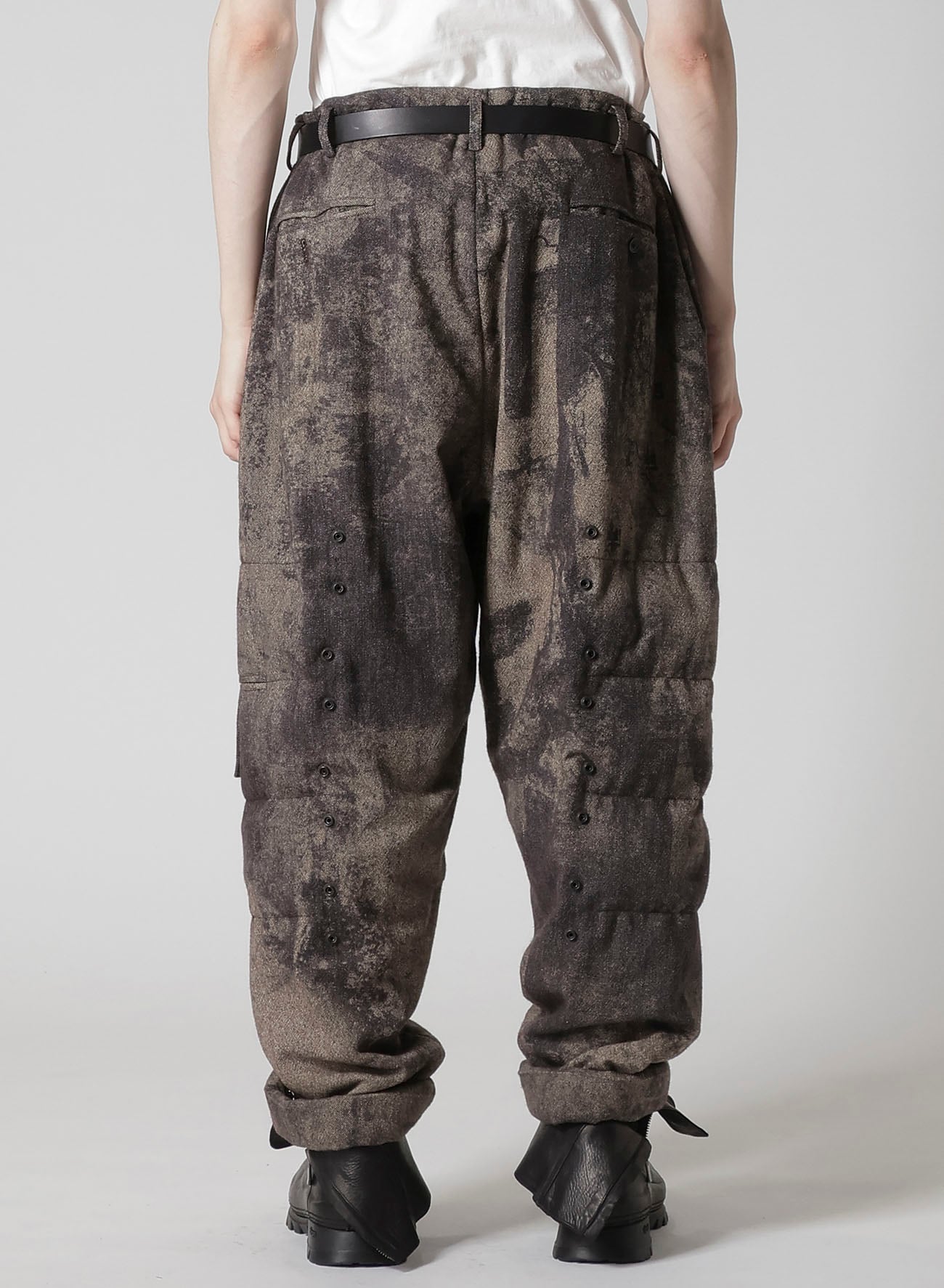 COLLAGE PRINTED HERRINGBONE PANTS