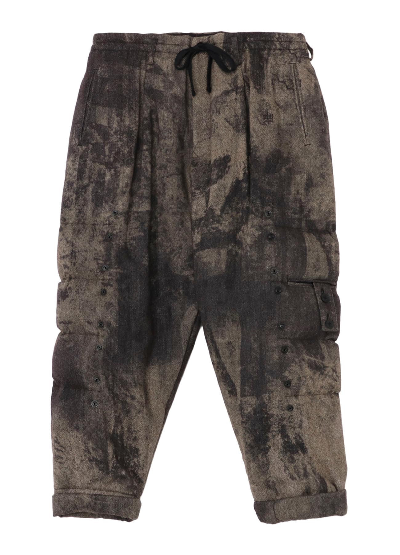 COLLAGE PRINTED HERRINGBONE PANTS
