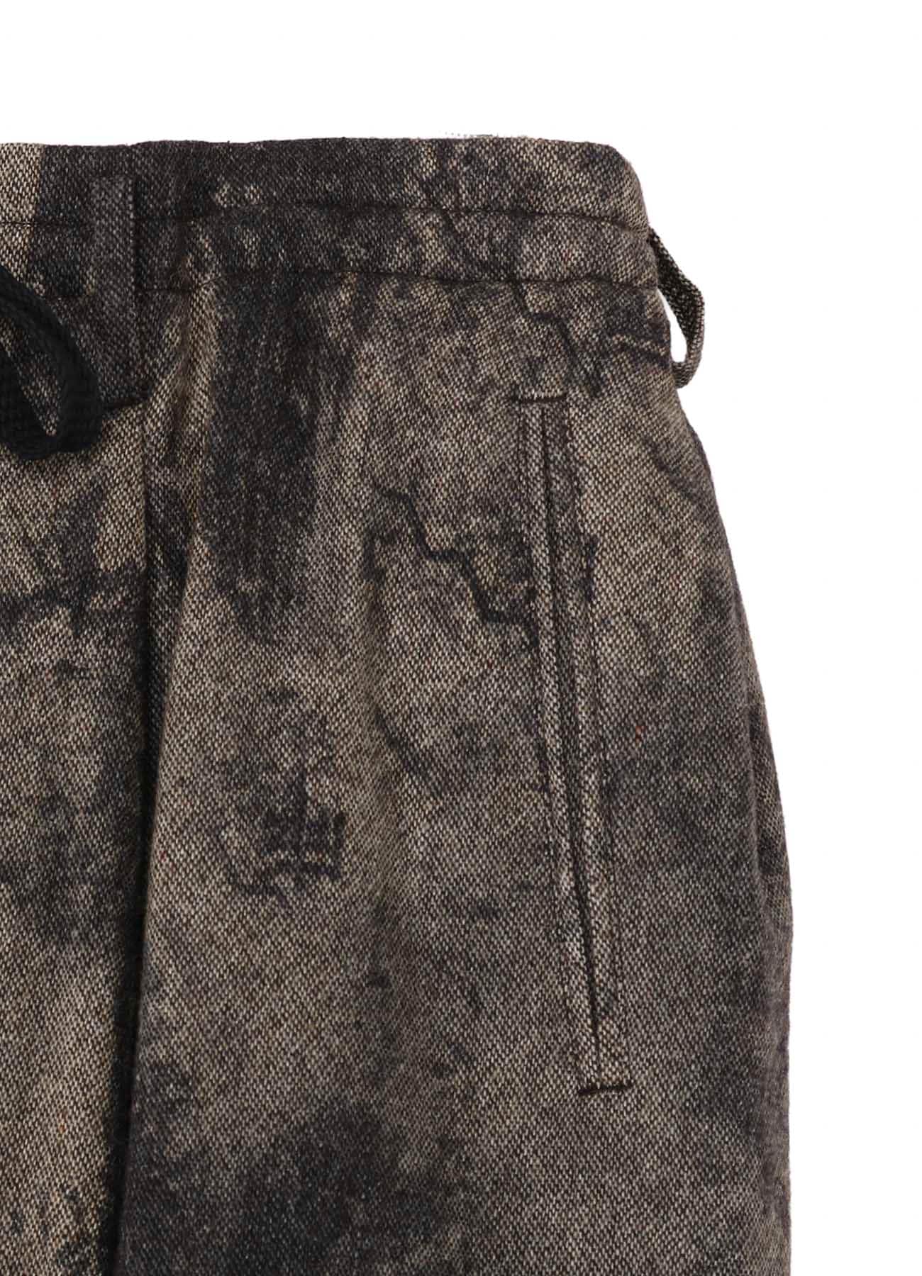 COLLAGE PRINTED HERRINGBONE PANTS