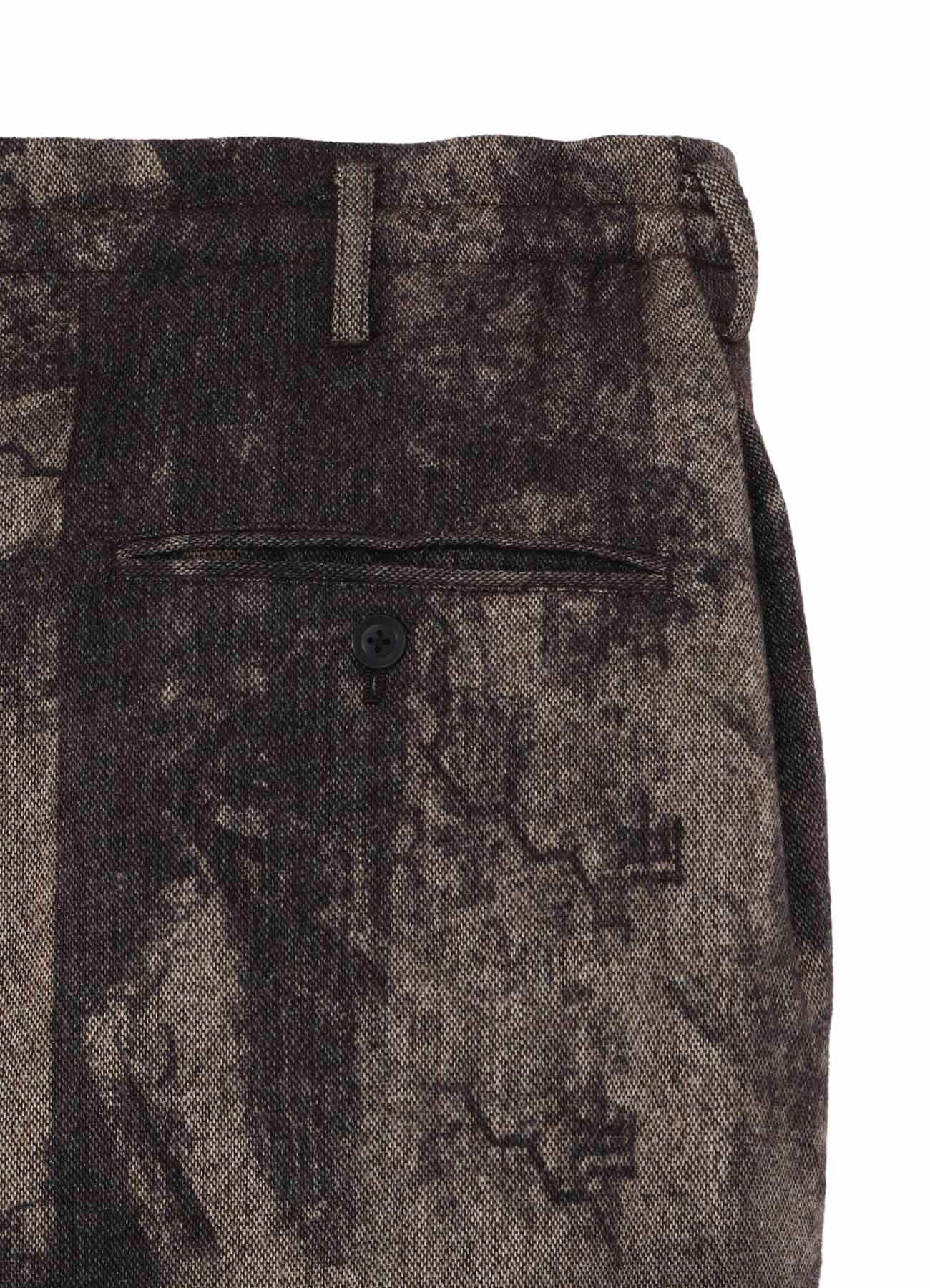 COLLAGE PRINTED HERRINGBONE PANTS