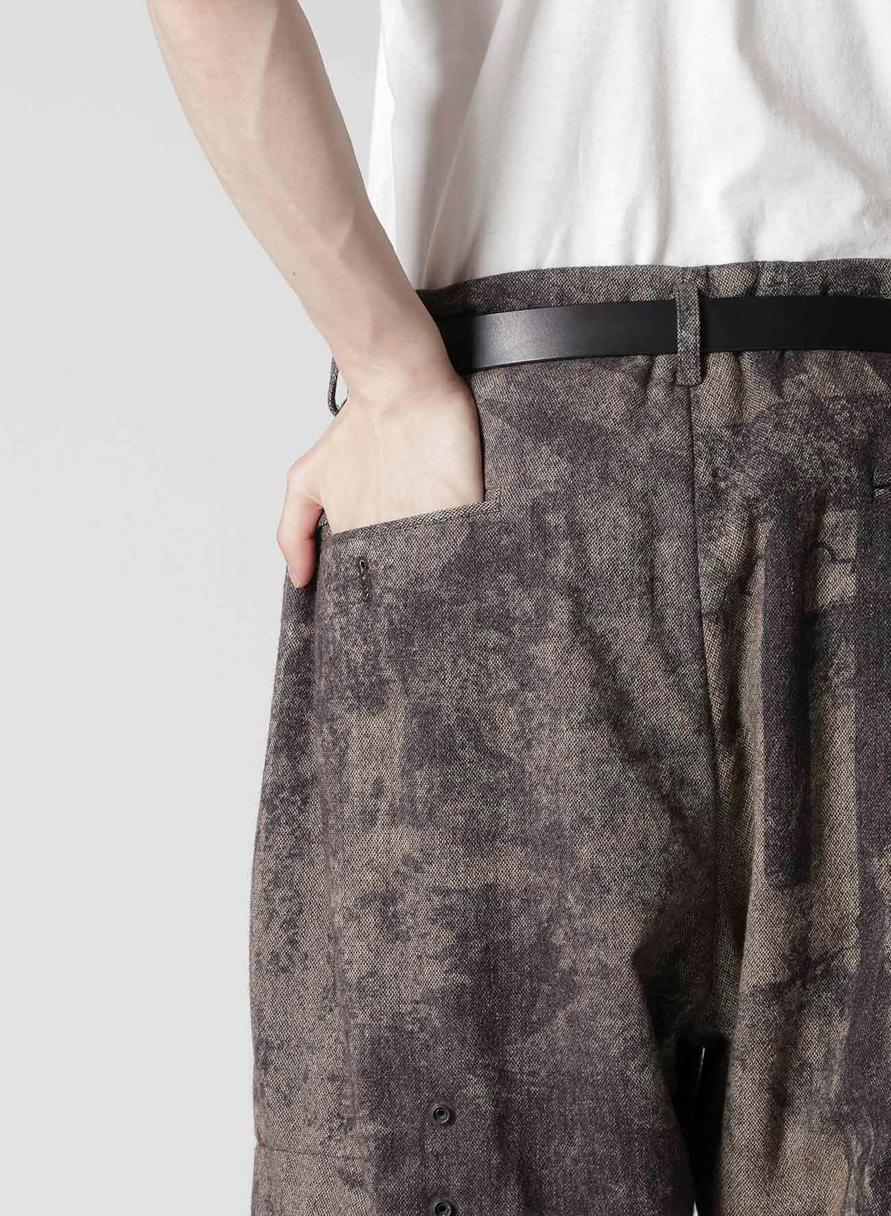 COLLAGE PRINTED HERRINGBONE PANTS