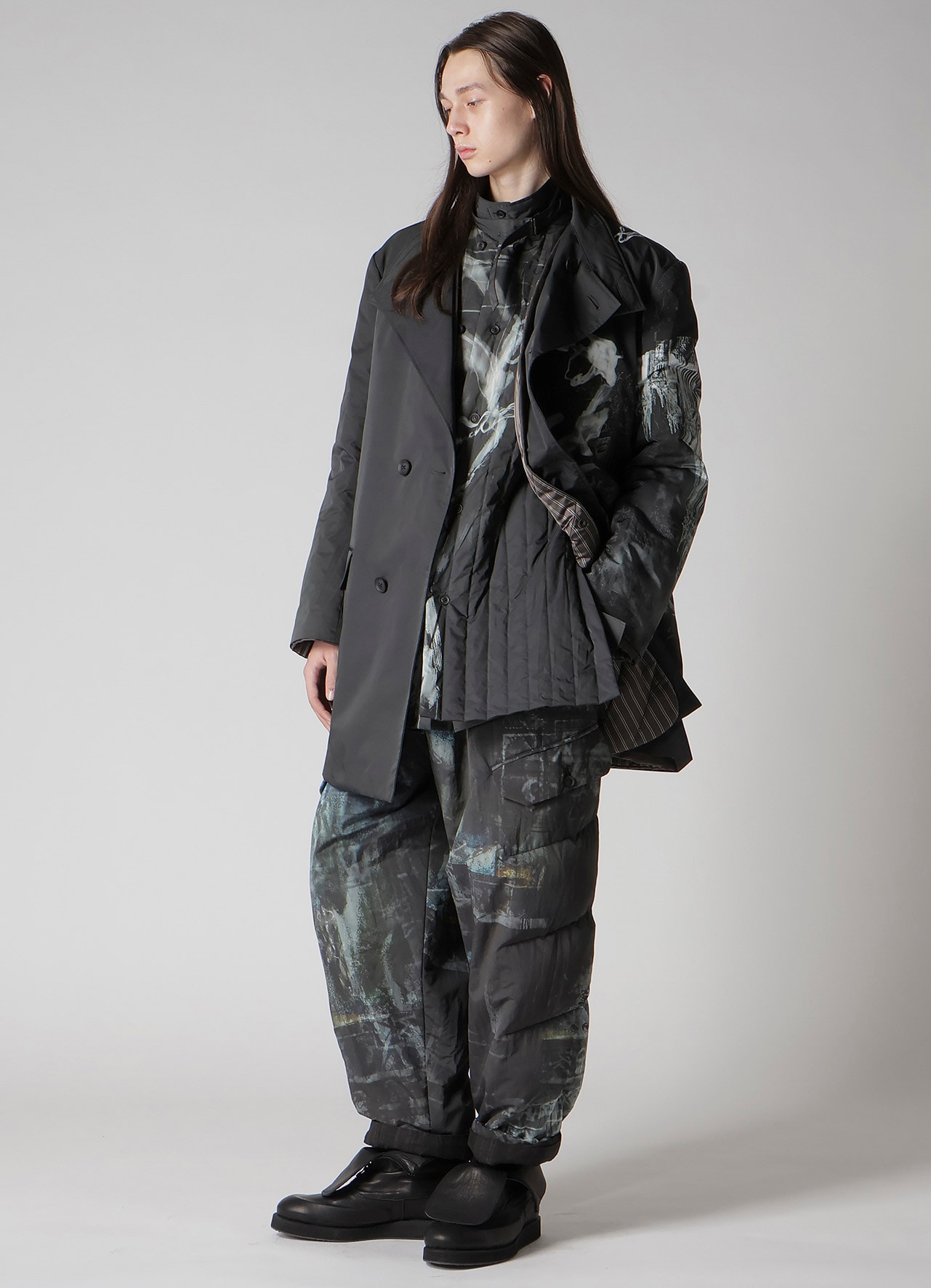 DIAGONAL FPADDED PRINTED PANTS