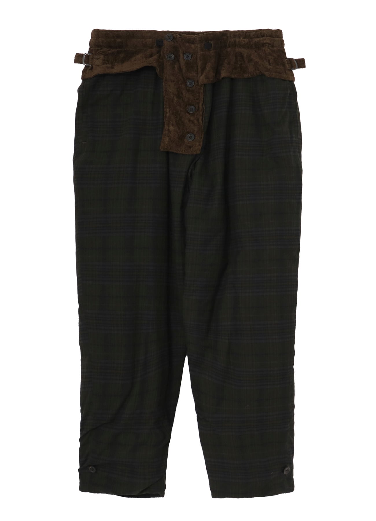 LINEN VELVET POCKET DETAIL PADDED PANTS