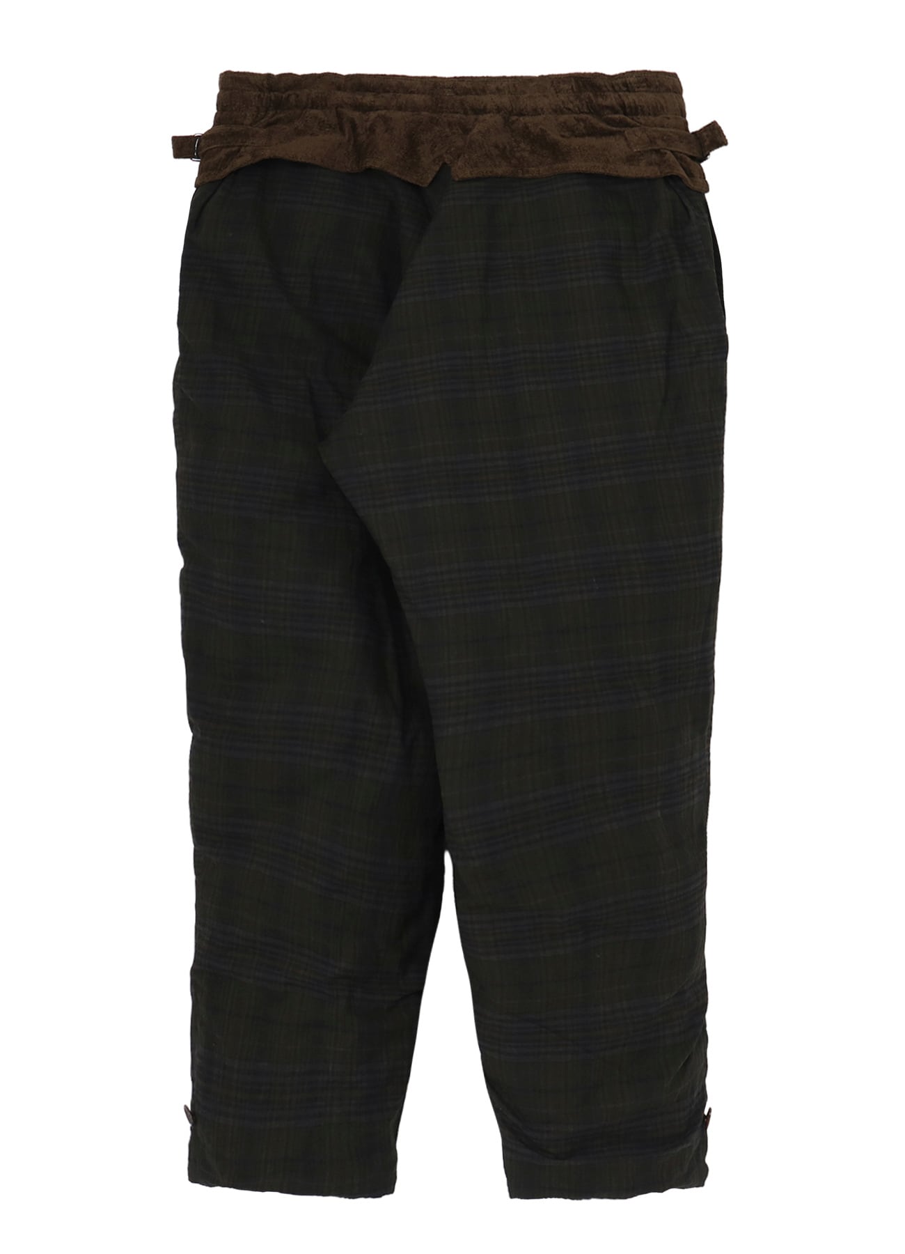 LINEN VELVET POCKET DETAIL PADDED PANTS