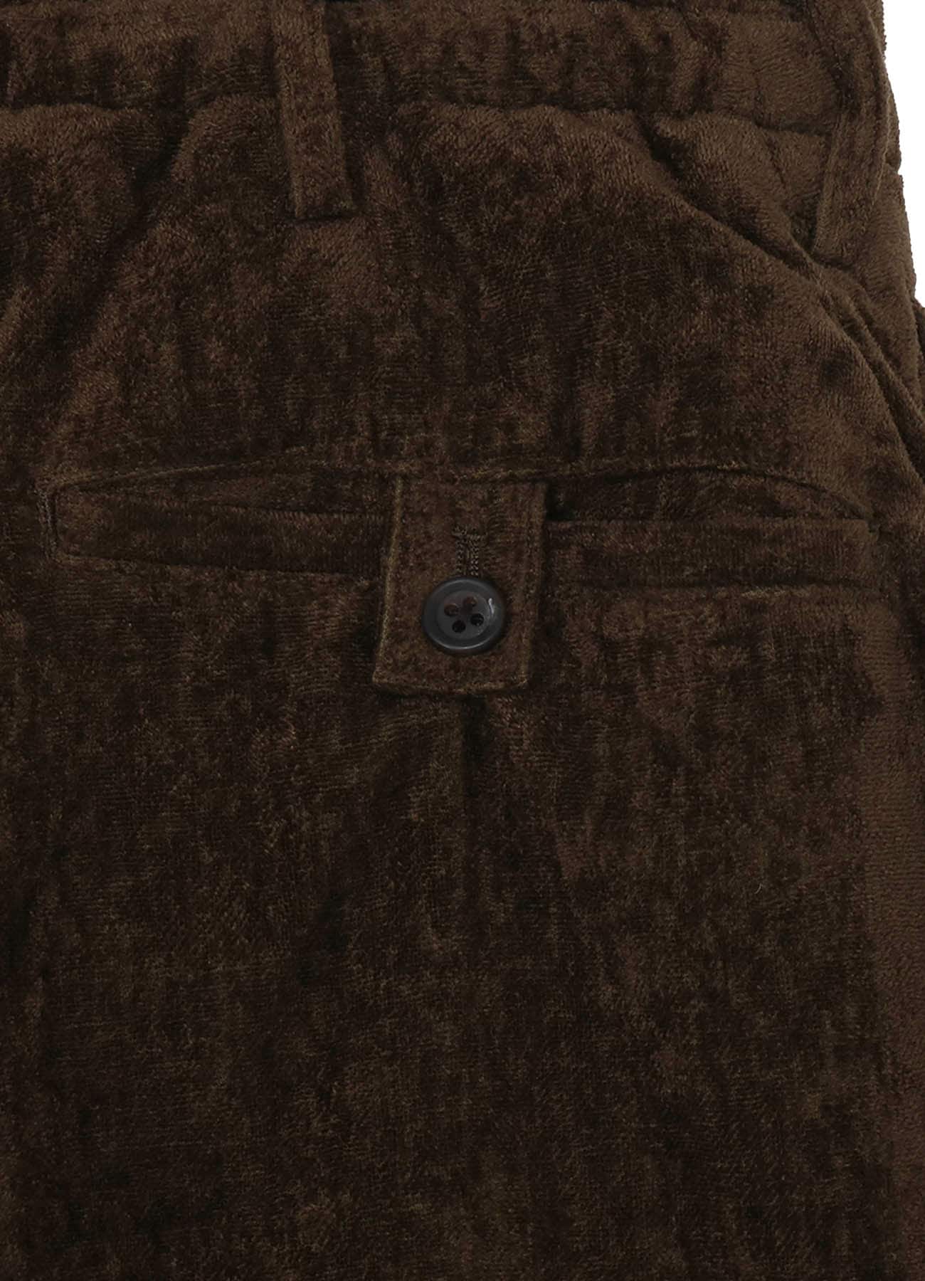 LINEN VELVET POCKET DETAIL PADDED PANTS