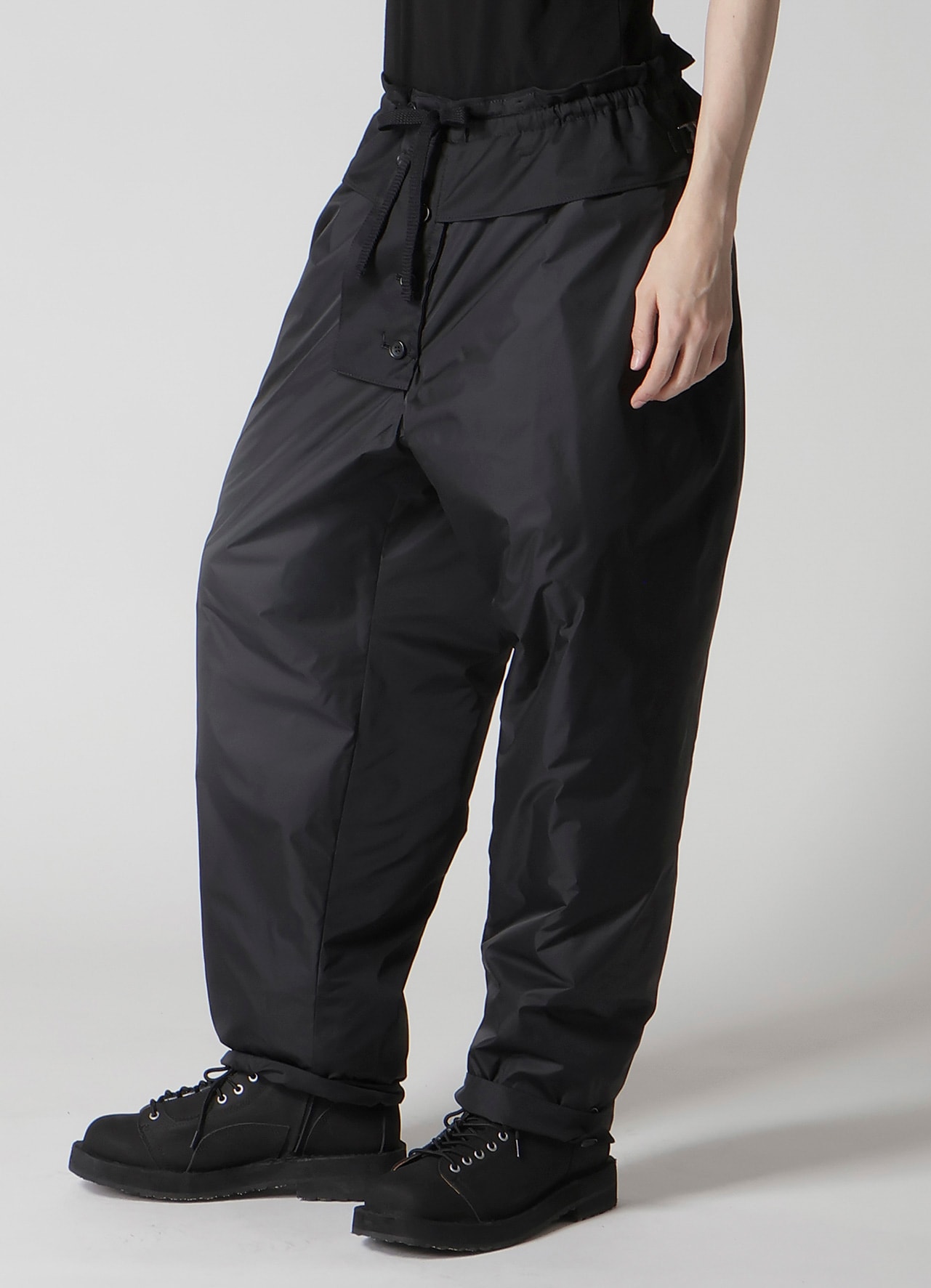 WOOL GABARDINE POCKET DETAIL PADDED PANTS