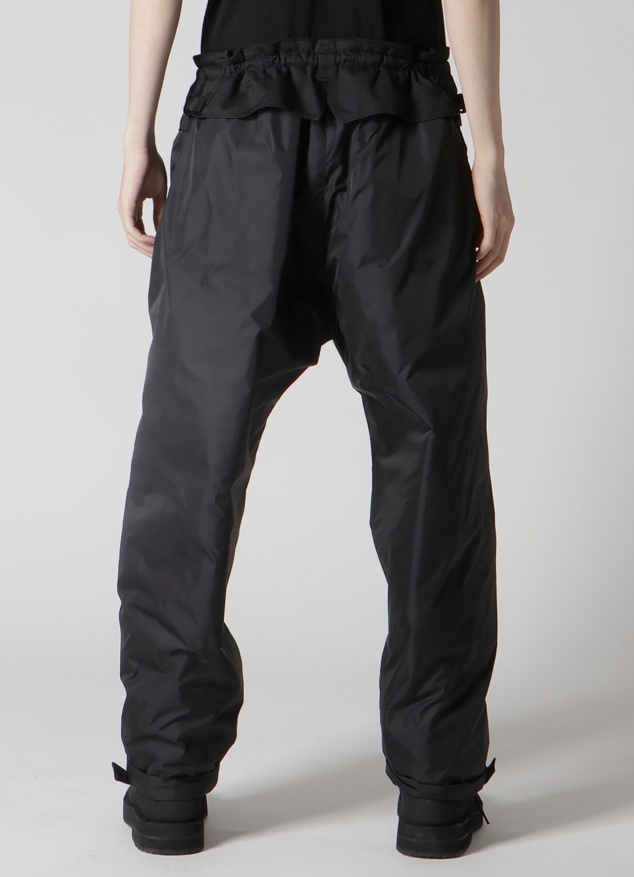 WOOL GABARDINE POCKET DETAIL PADDED PANTS