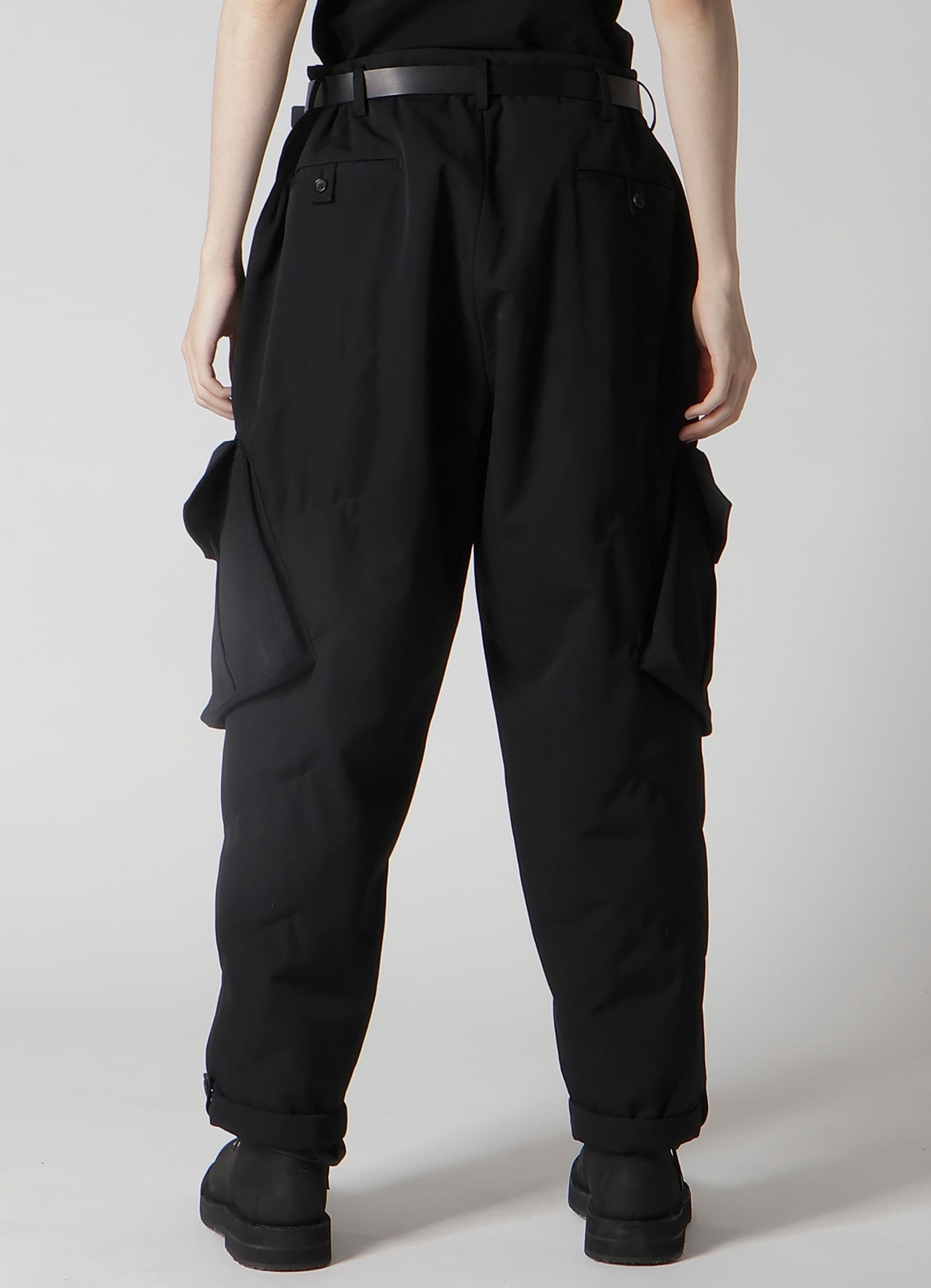 WOOL GABARDINE POCKET DETAIL PADDED PANTS