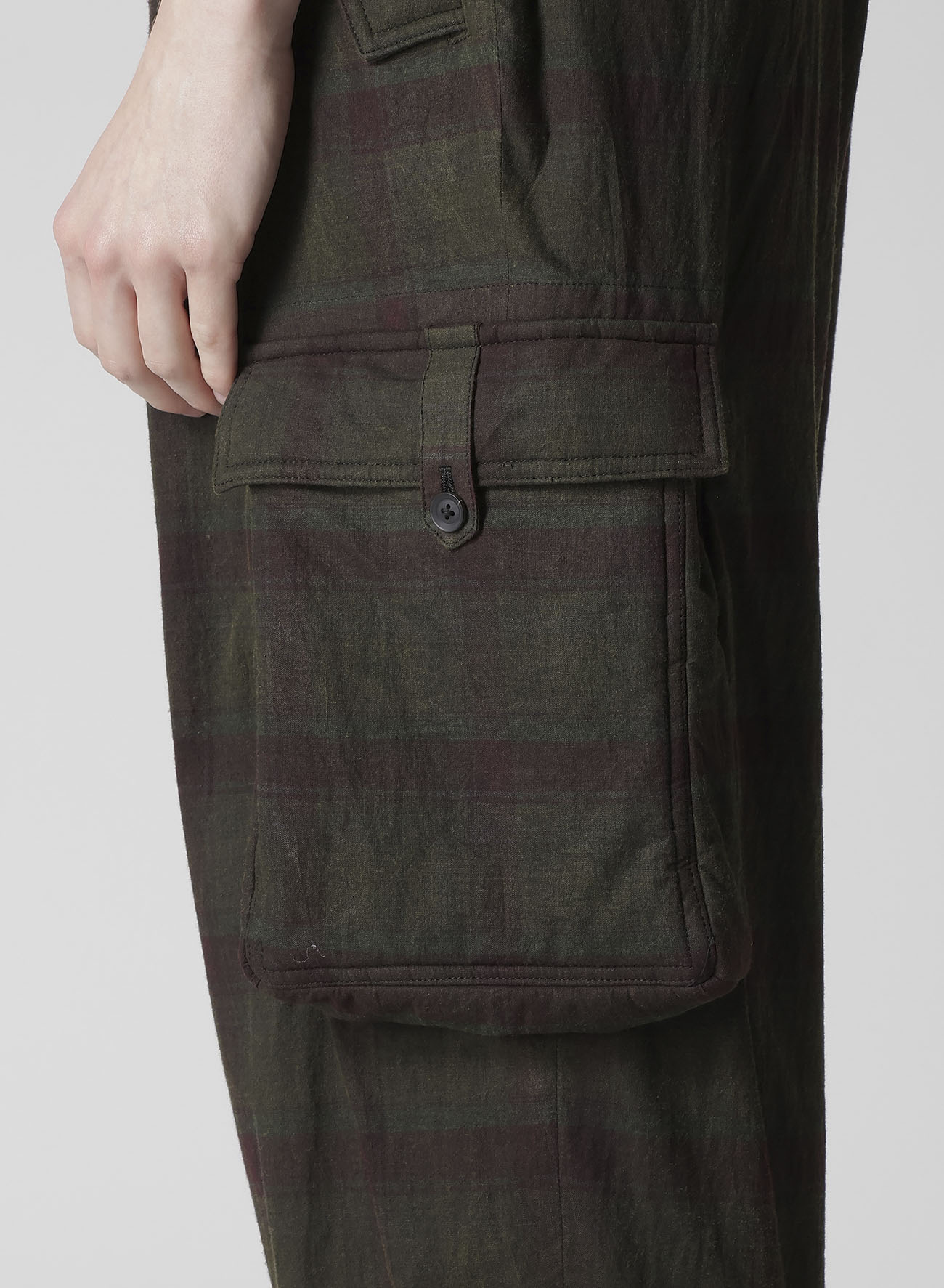 I MADRAS INK-D PLAID GUSSET PKT PANTS