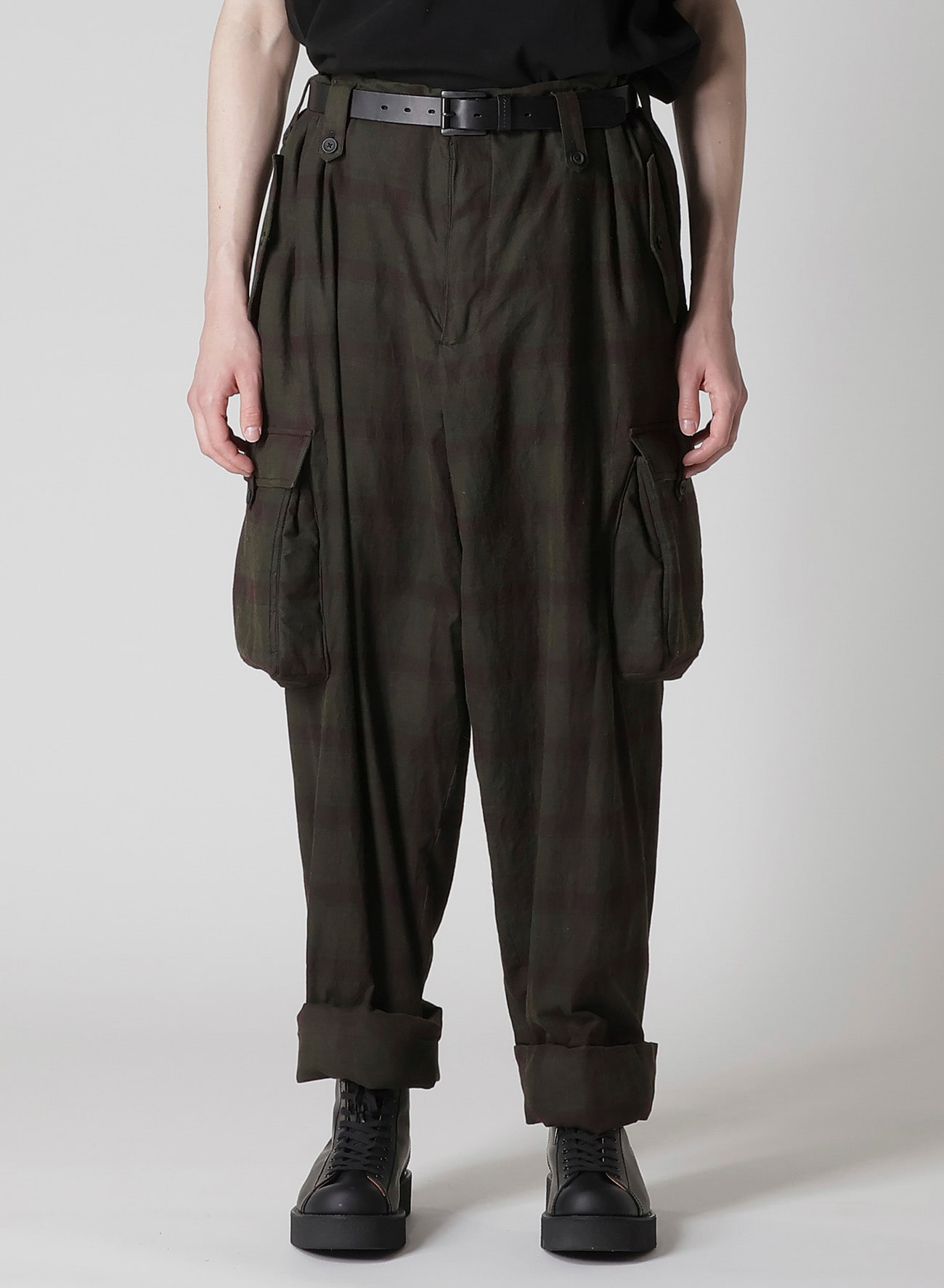 I MADRAS INK-D PLAID GUSSET PKT PANTS